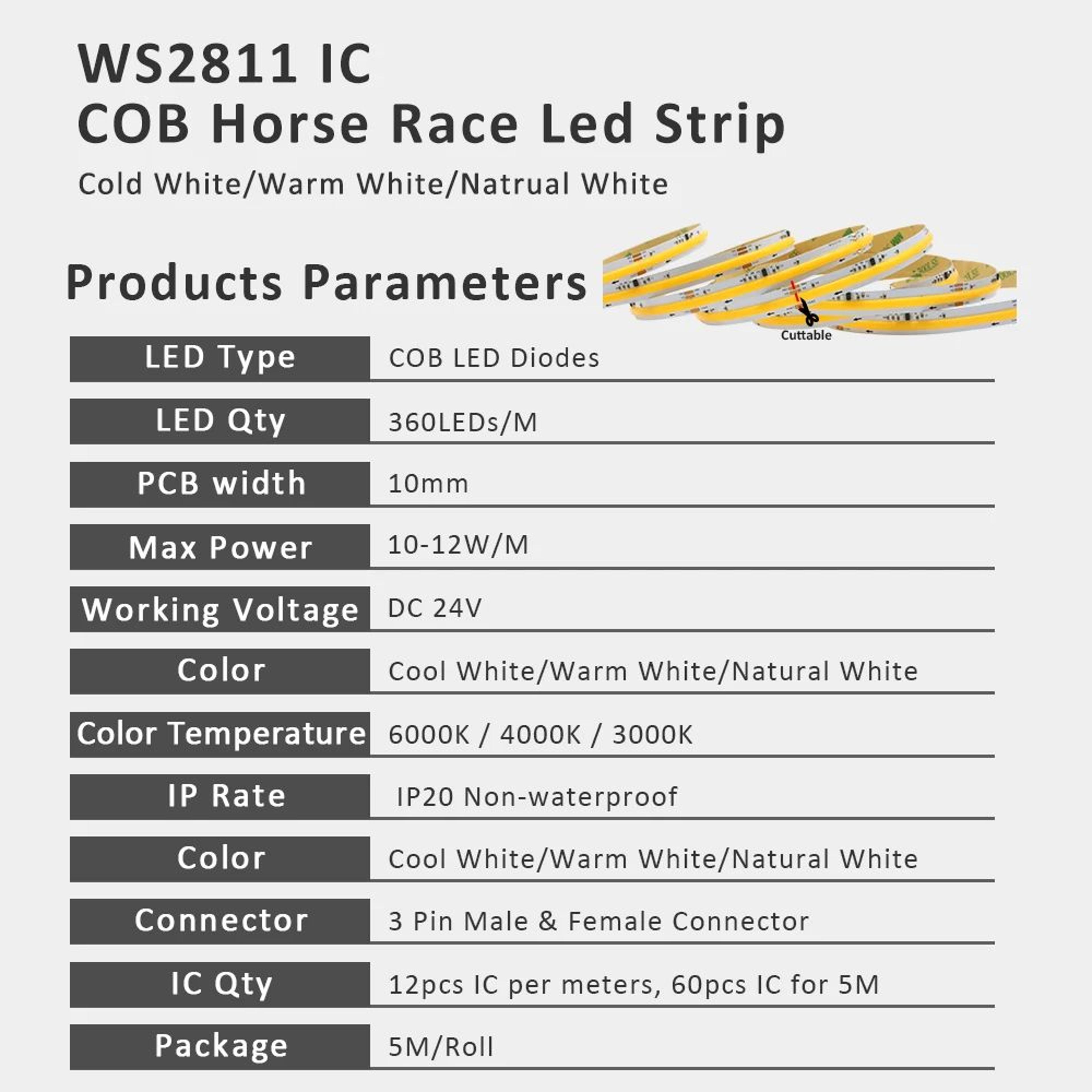 WS2811 Running Water COB LED Strip 1