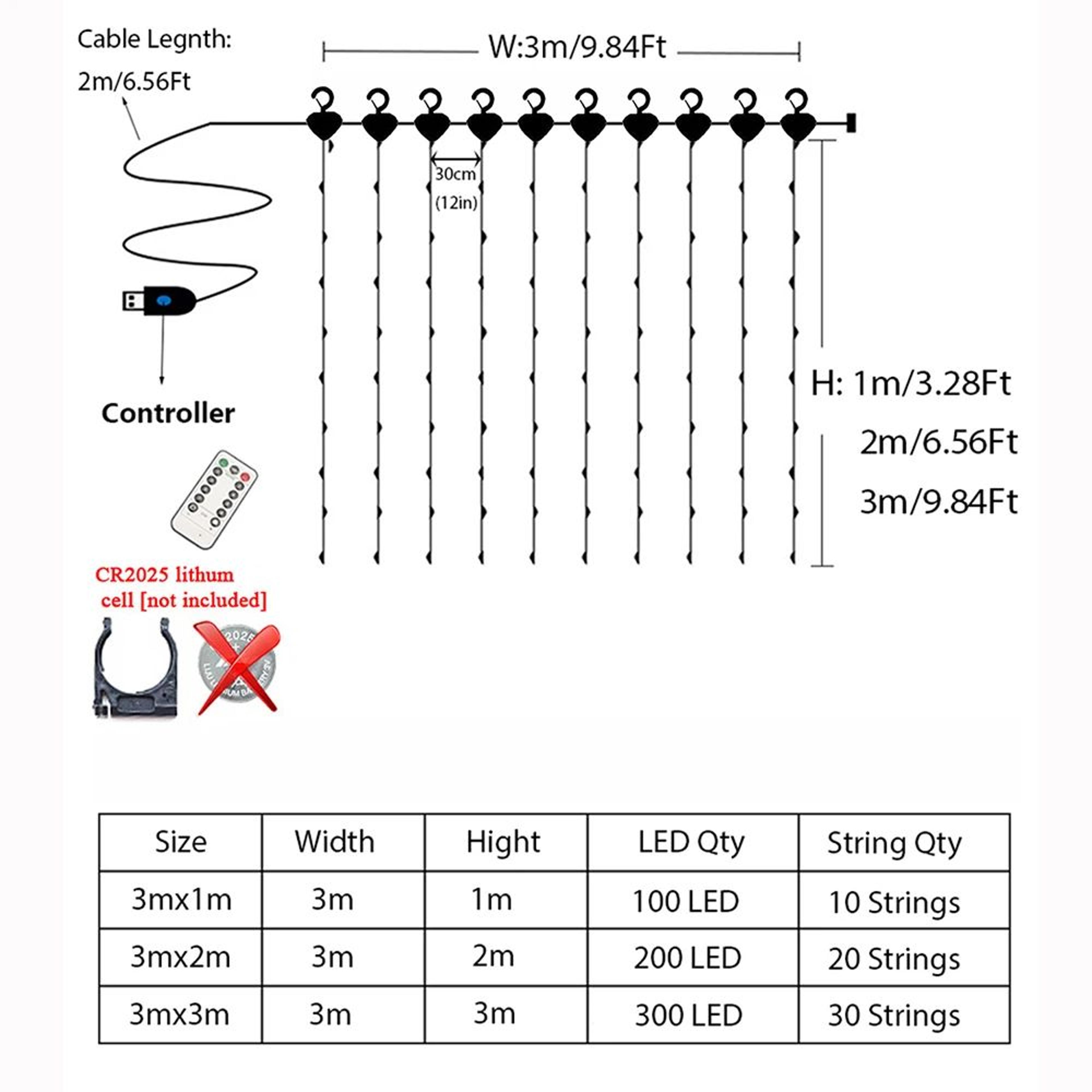 USB Celebration Fairy Curtain Lights 2