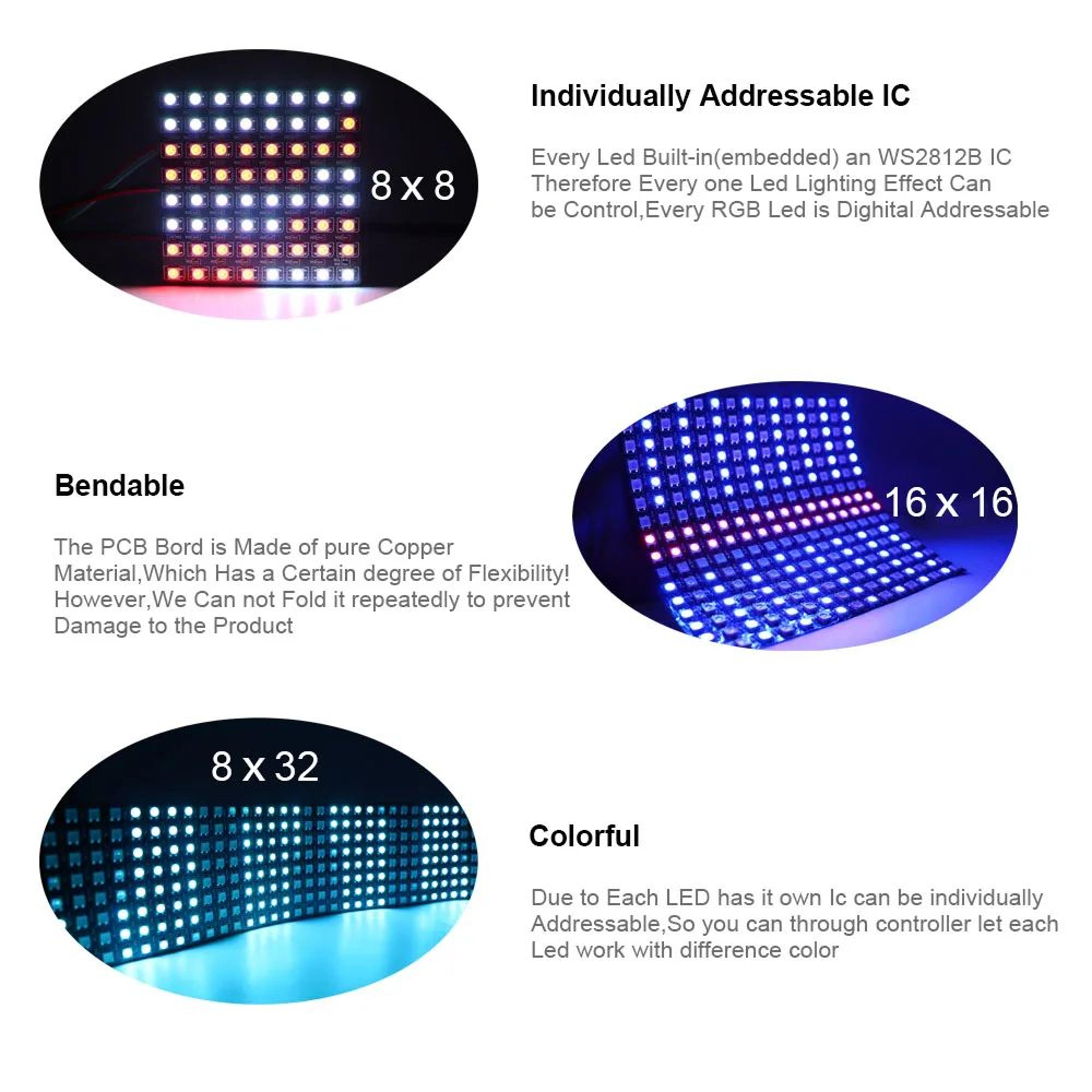 WS2812B Smart RGB Pixel Matrix Panel 3