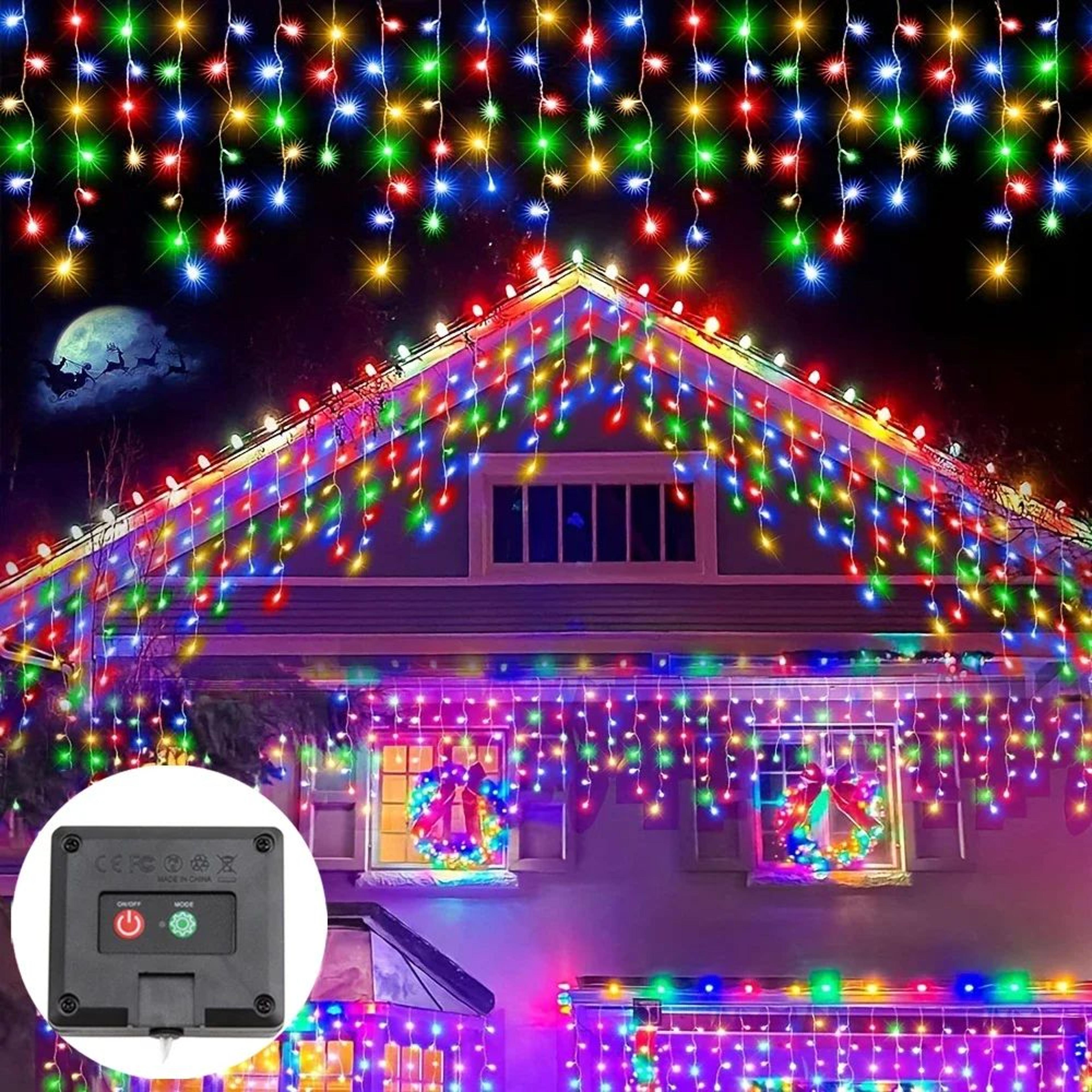 Solar Eaves Icicle Christmas Lights 6