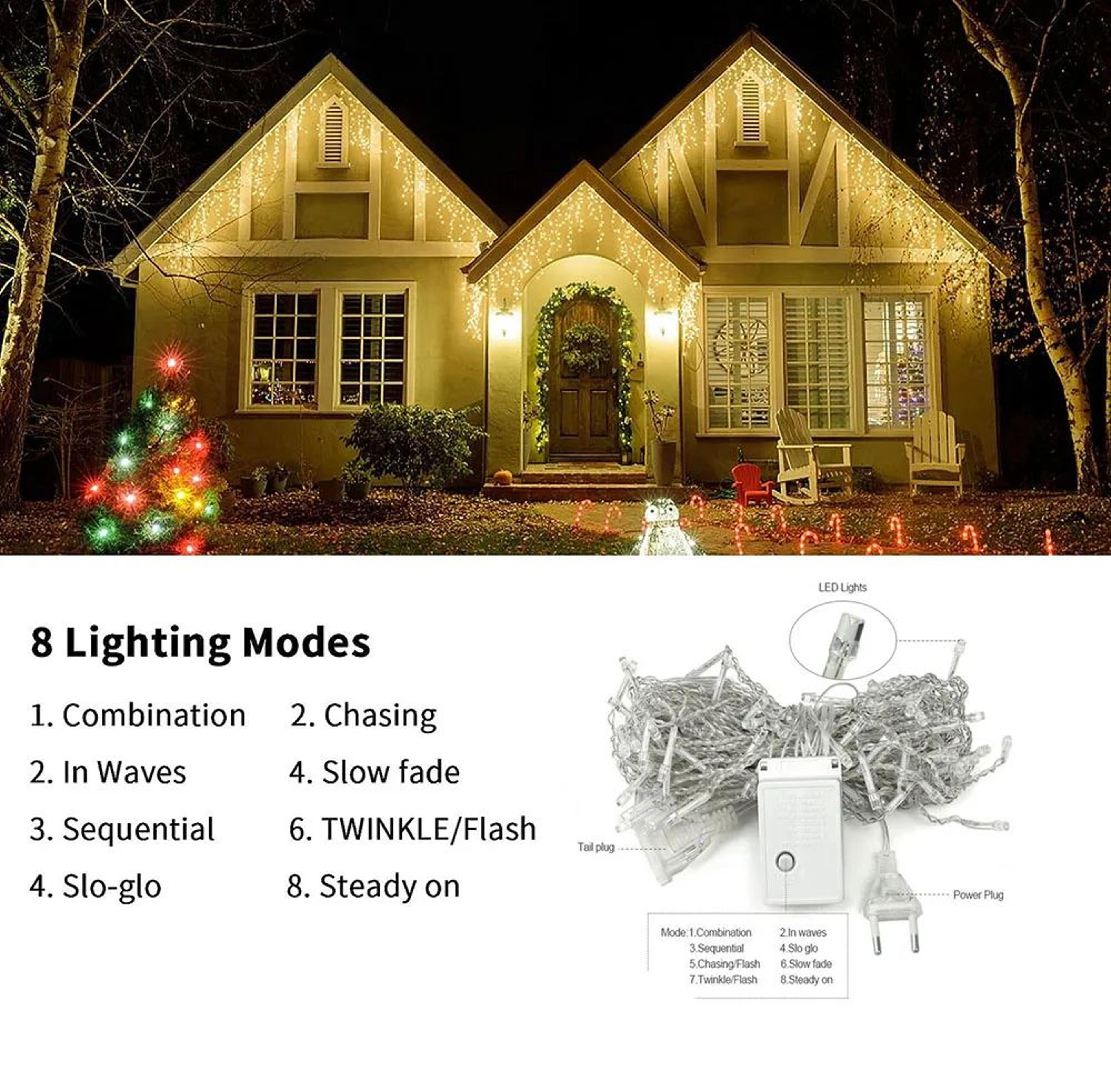 EverGlow Outdoor Icicle String Lights 3