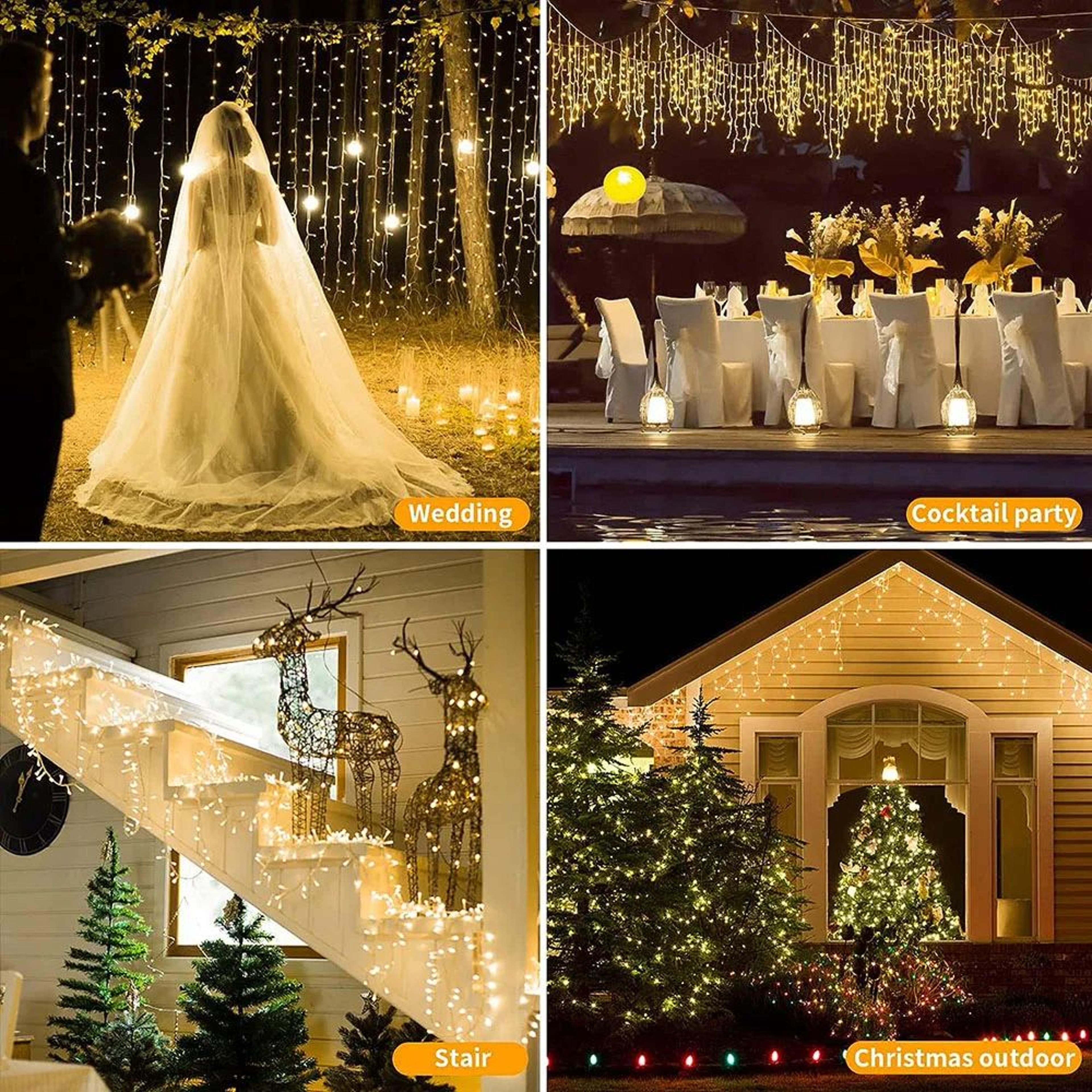 EverGlow Outdoor Icicle String Lights 5