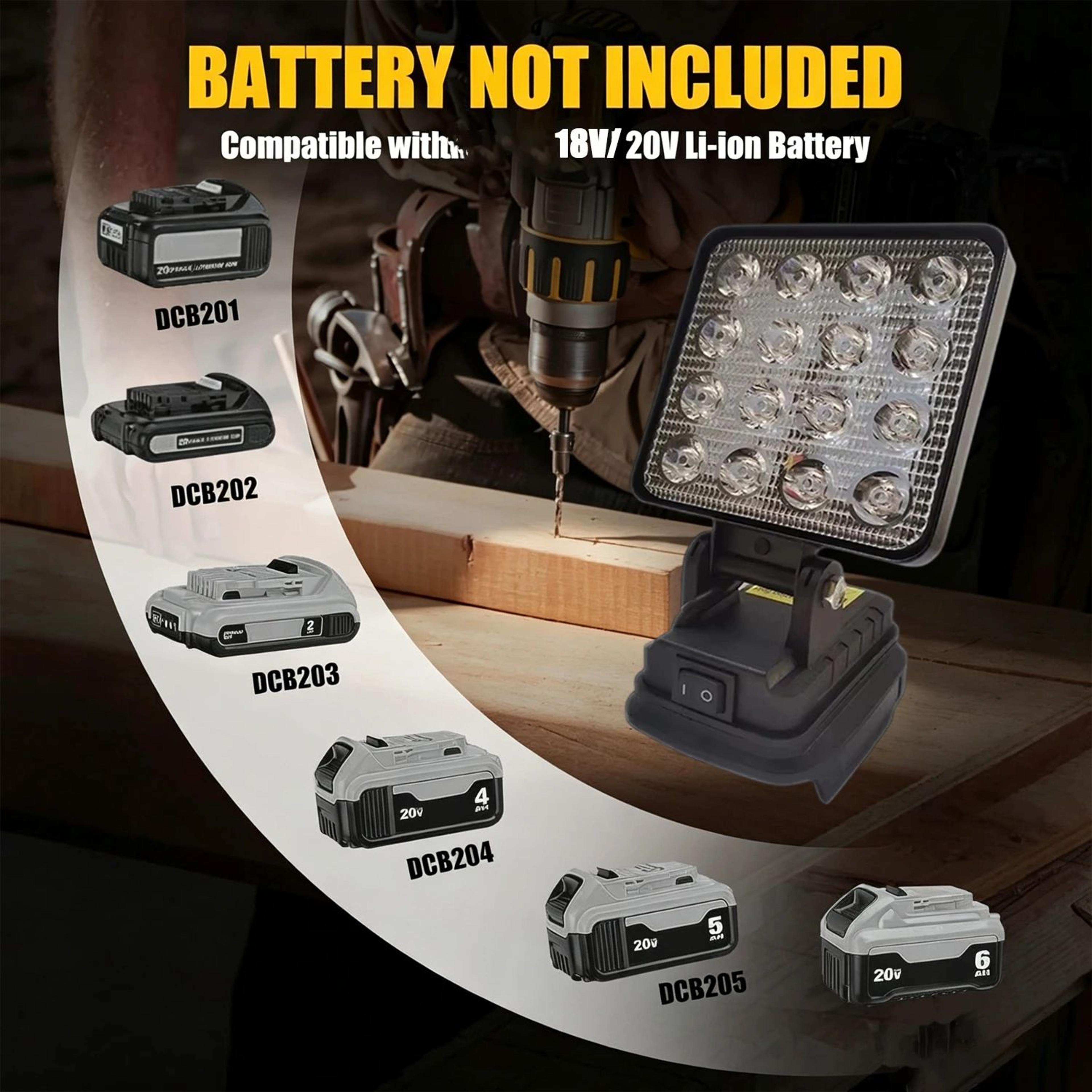 BeamForce Cordless LED Spotlight For DeWalt 18V Battery 3