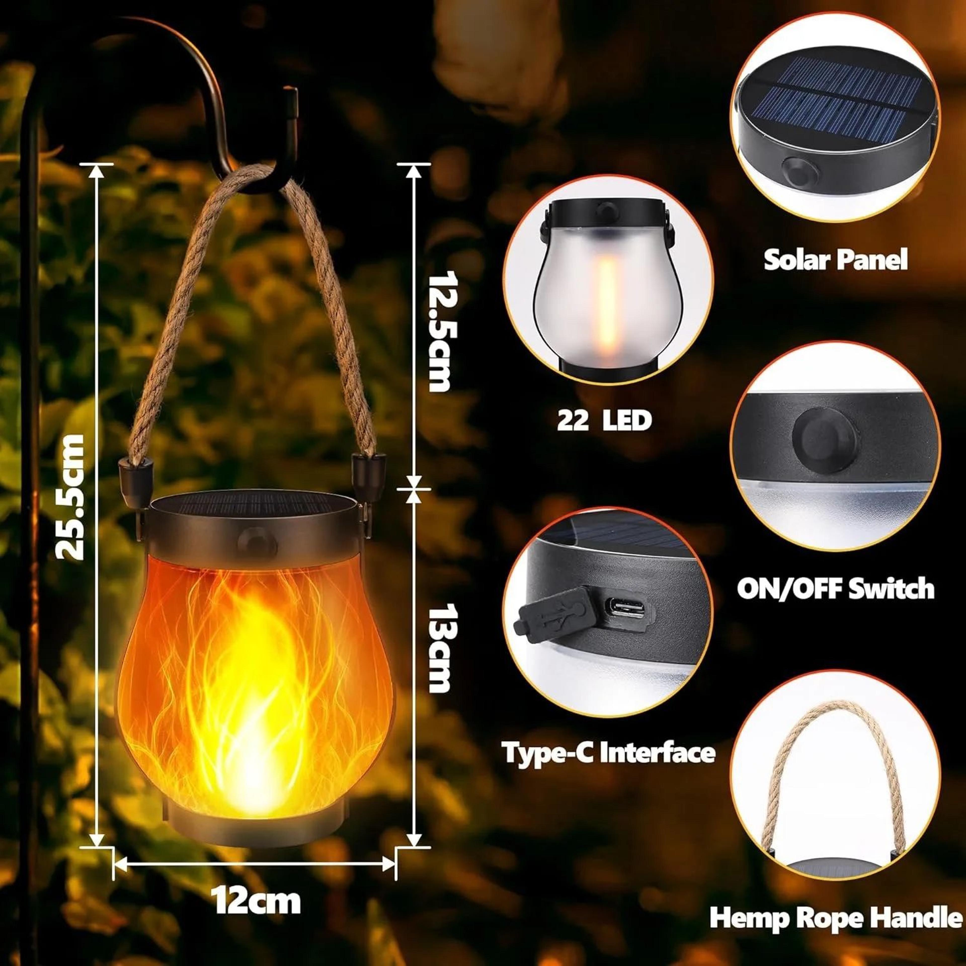 SolarFlame Type C Rechargeable Hanging Lantern 5
