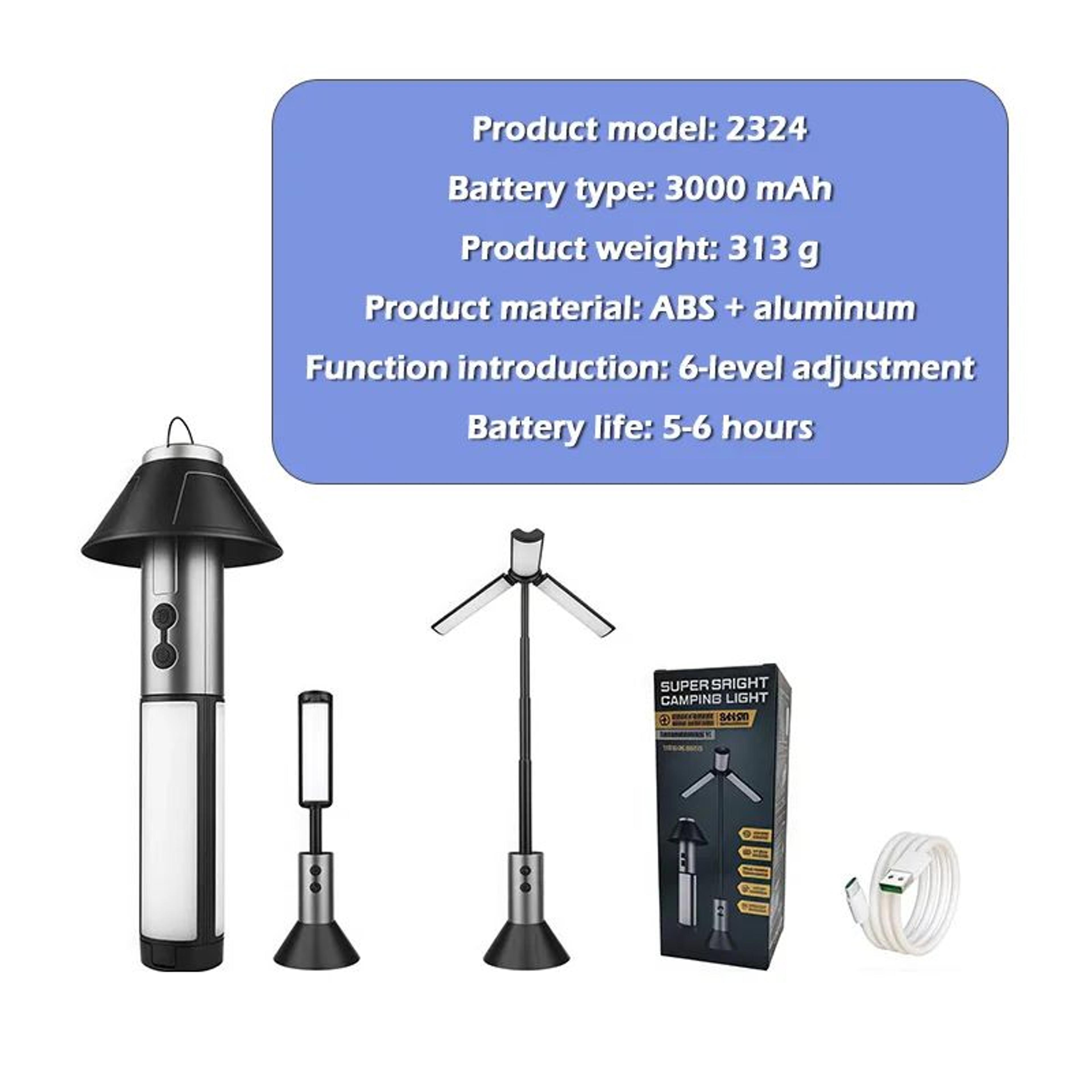 8000mAh Folding Telescopic Camping Light 6