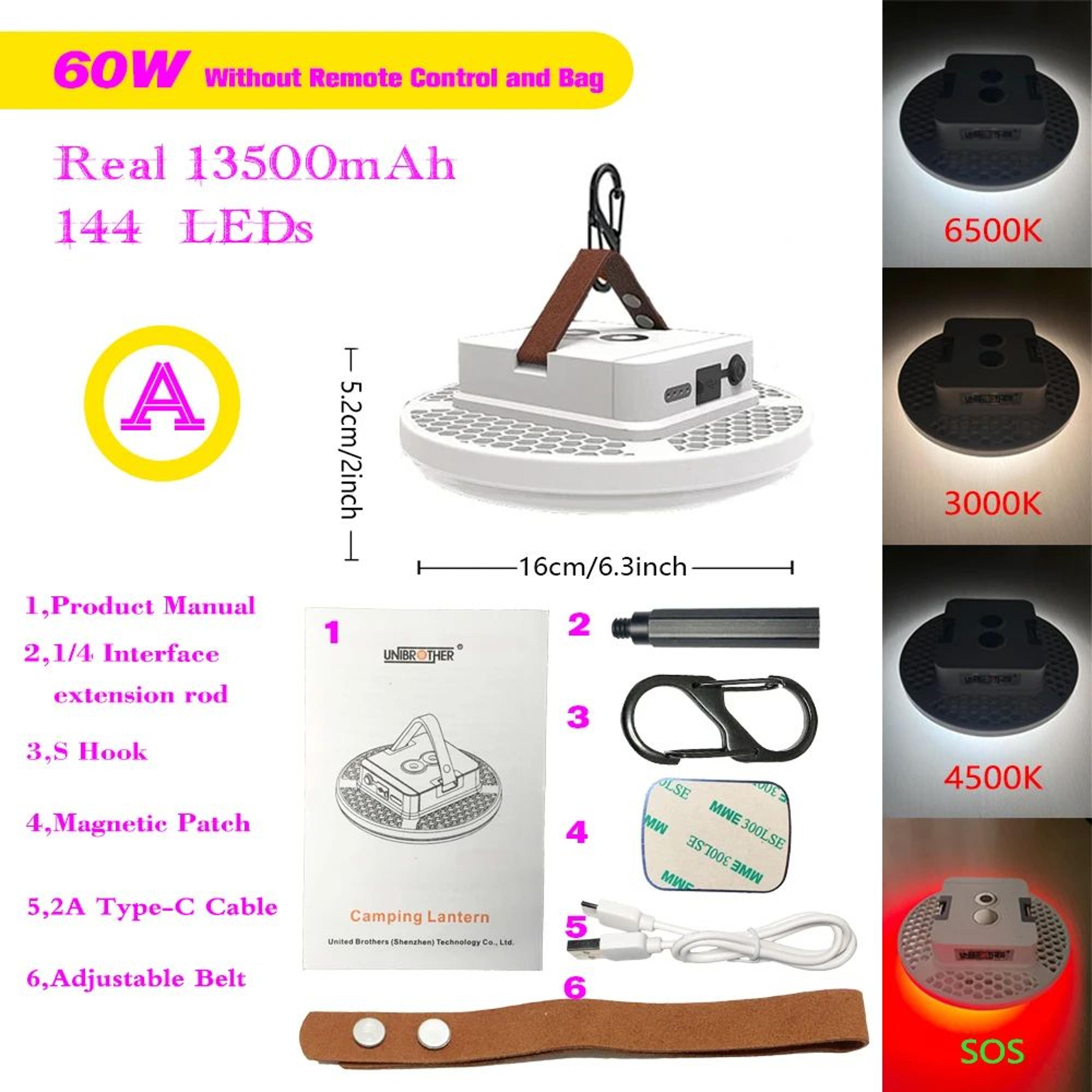 13500mAh Magnetic Rechargeable Work Lantern 10