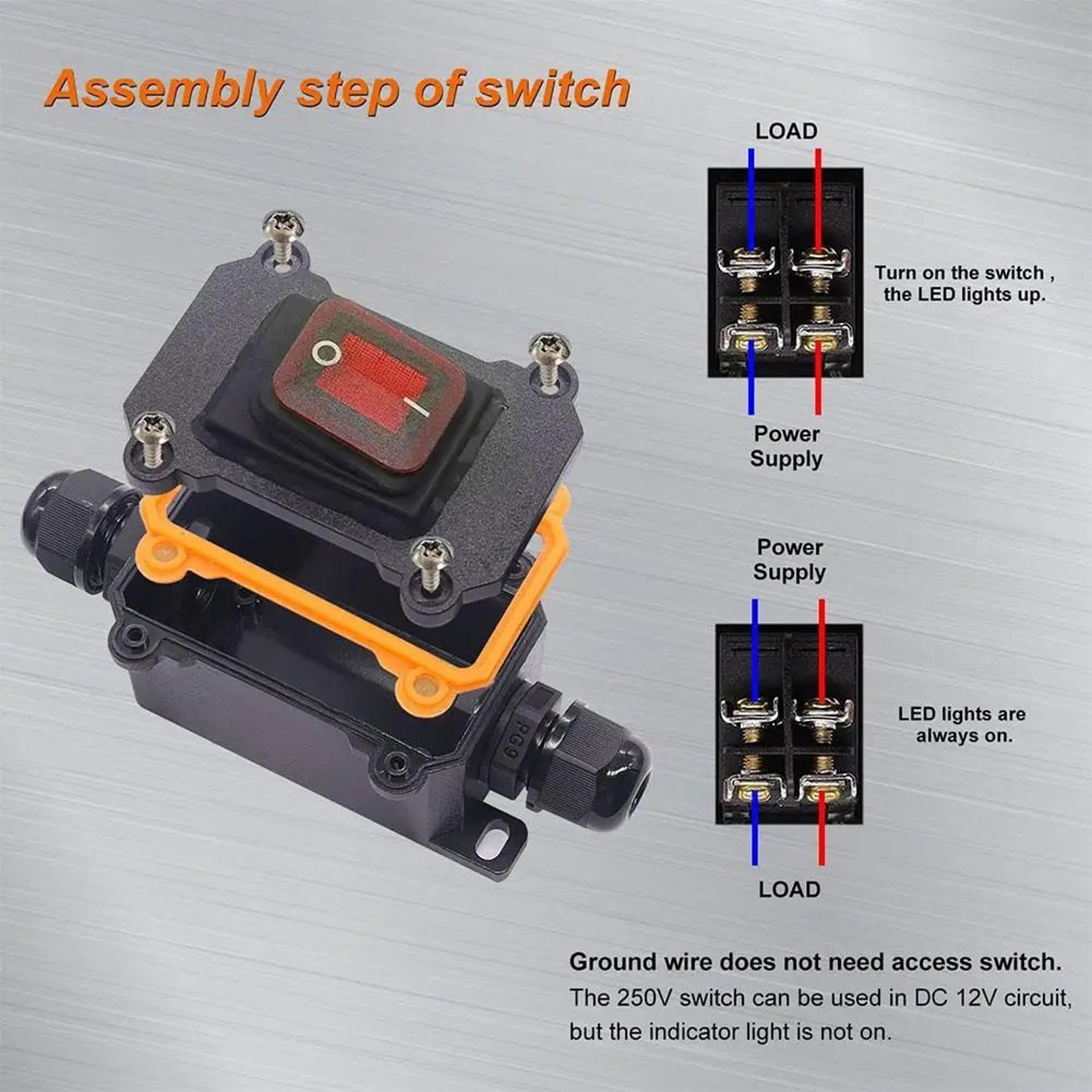 IP67 Waterproof Inline Rocker Power Switch 2