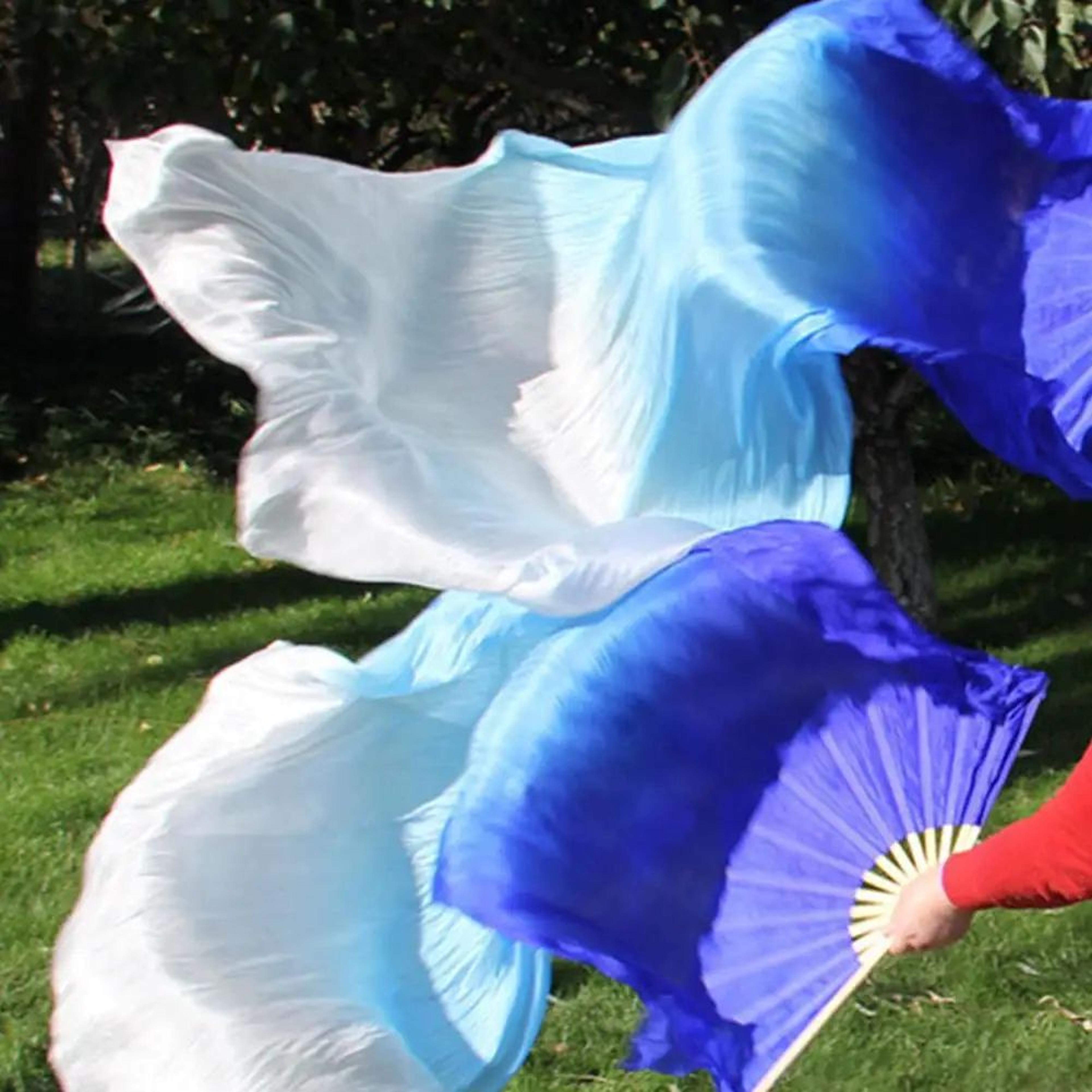 Gradient Silk Belly Dance Fan 4