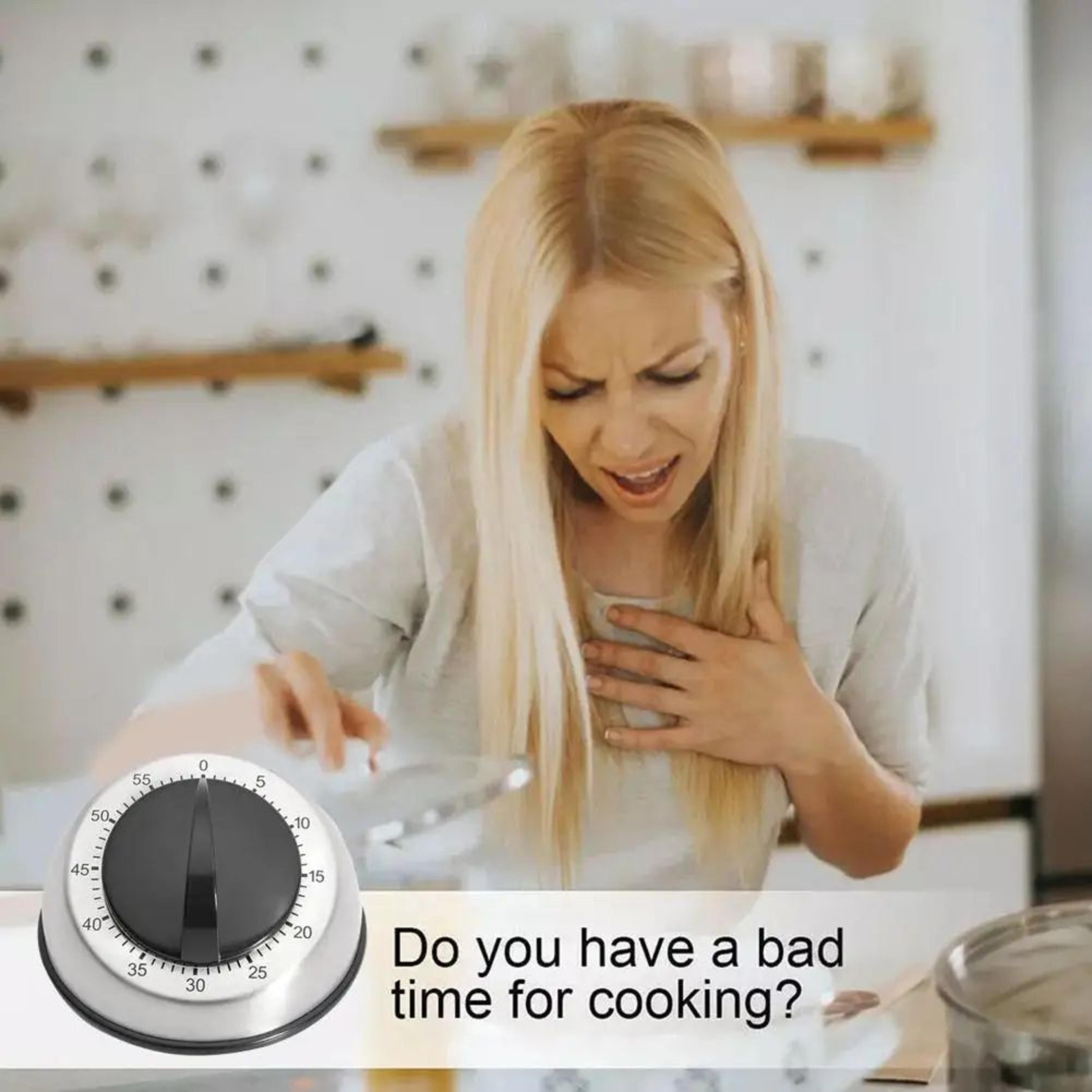Stainless Steel Magnetic Mechanical Kitchen Timer 1
