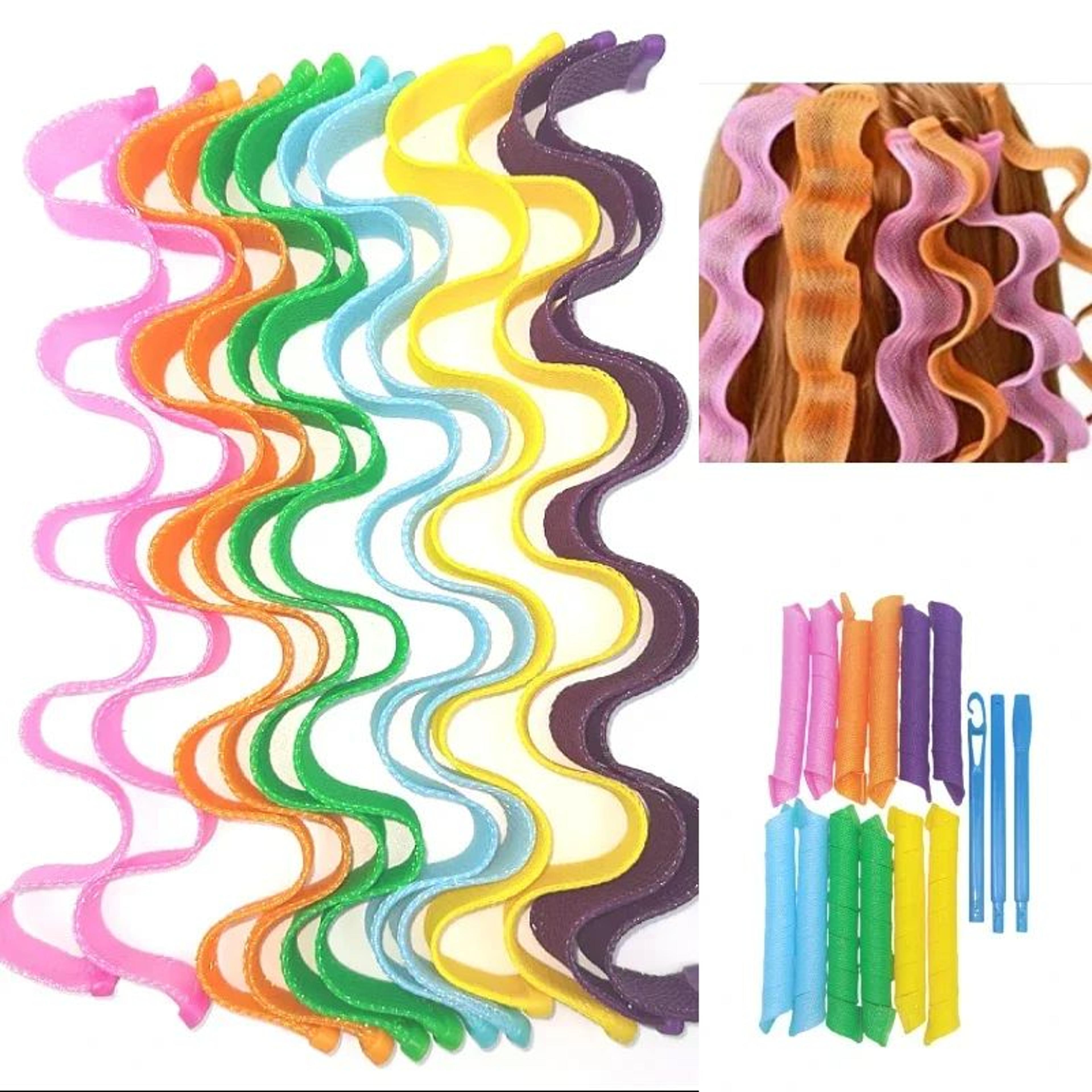 heatless spiral hair curlers with styling hooks