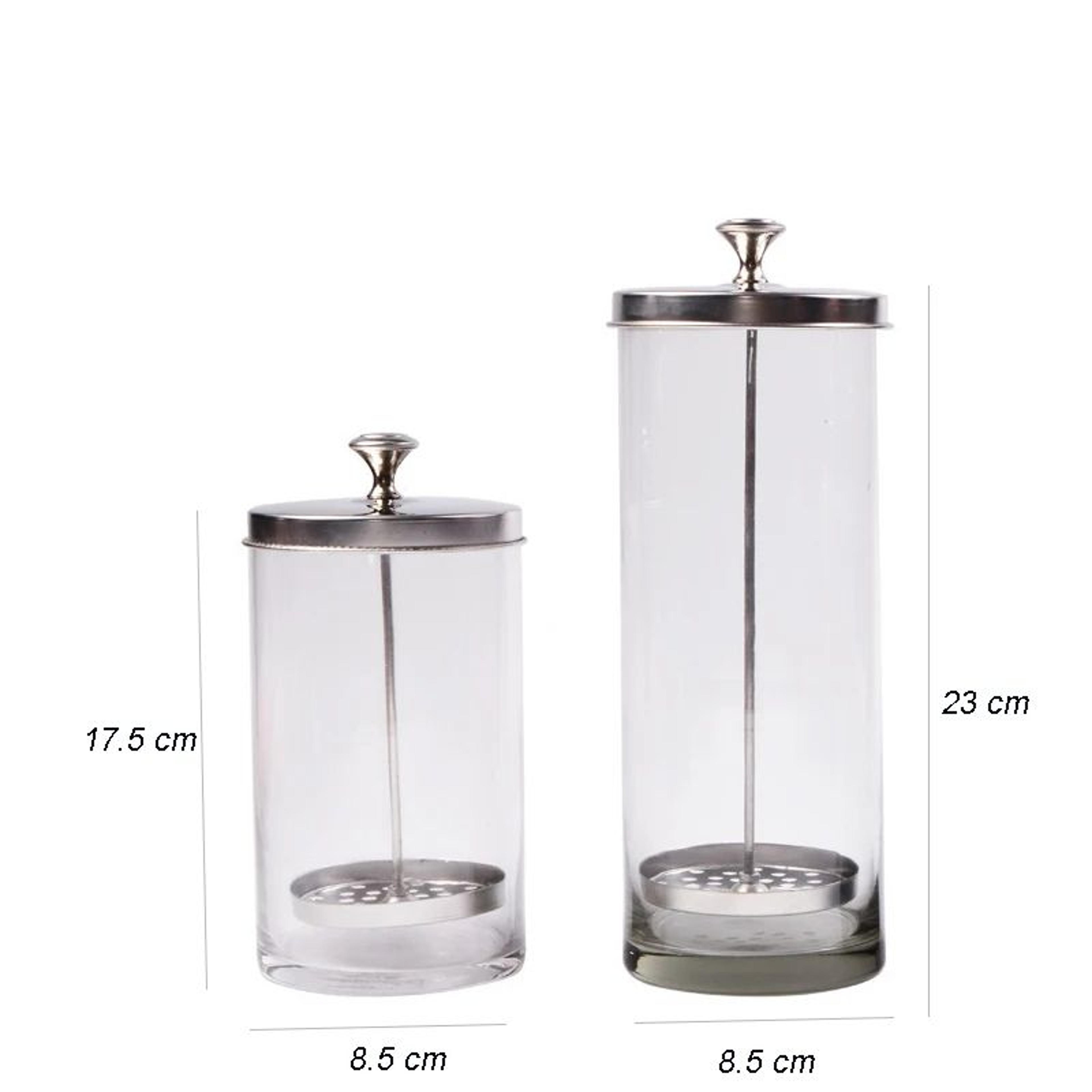 Glass Barber Tool Disinfectant Jar 2