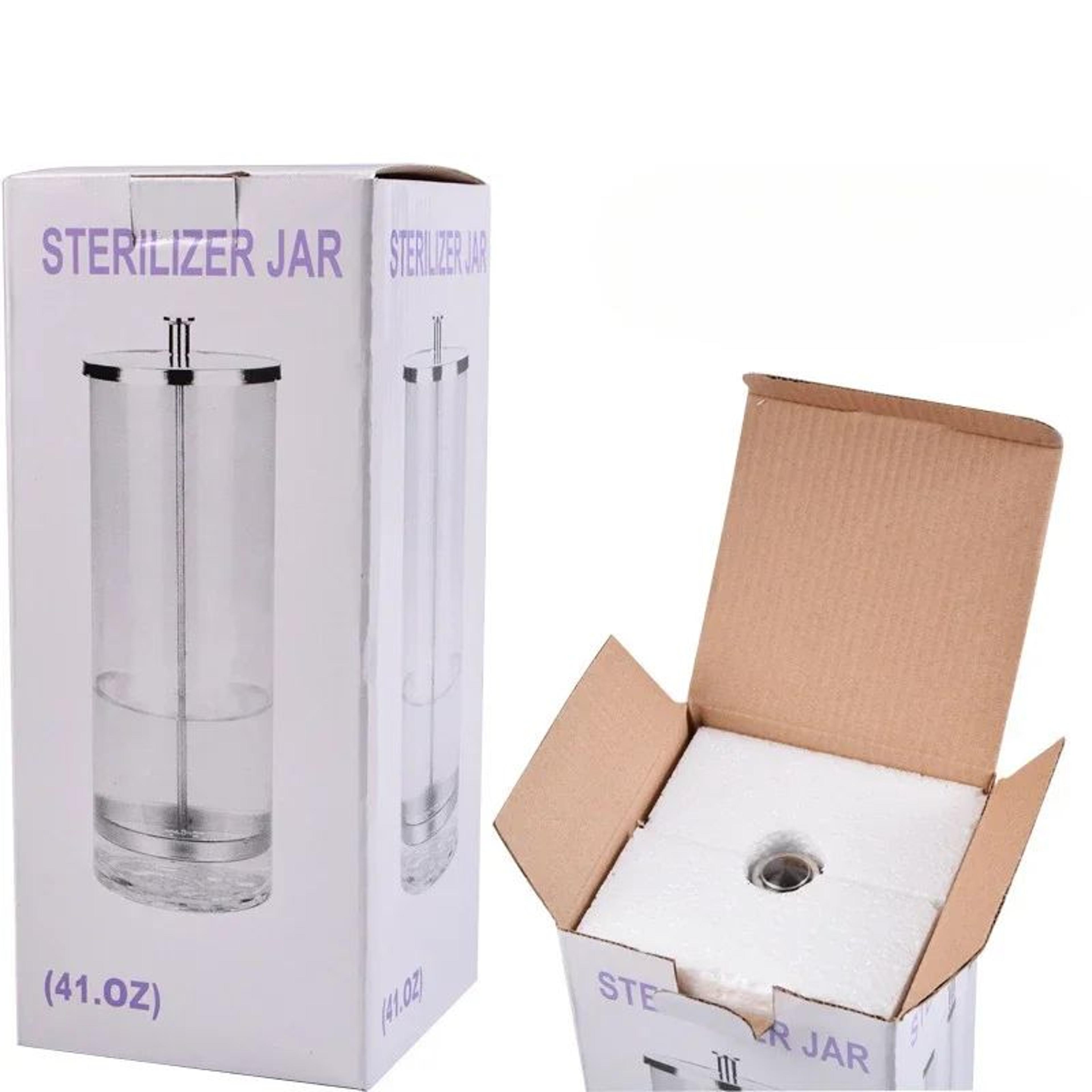 Glass Barber Tool Disinfectant Jar 3