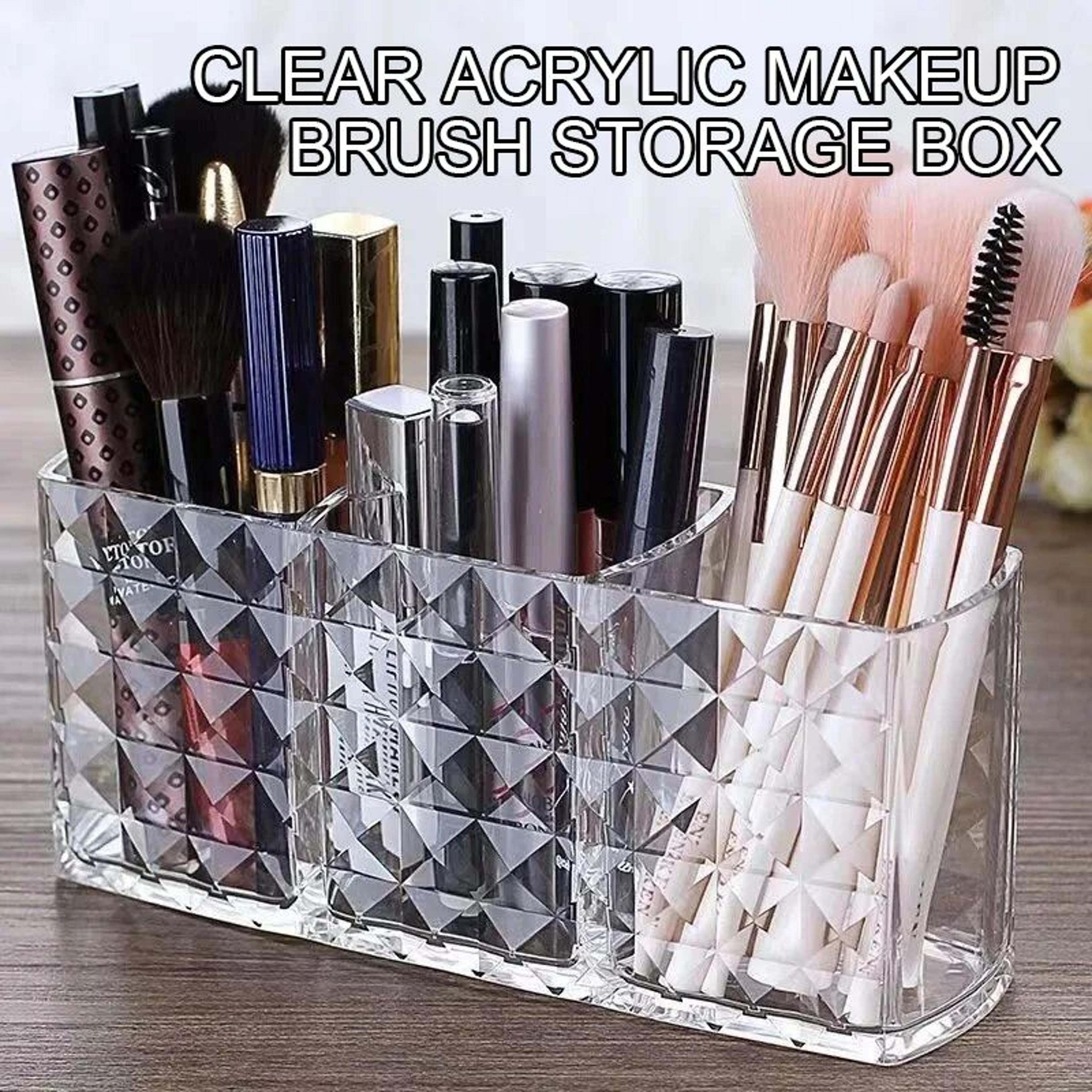 Clear Acrylic Makeup Brush Organizer 0
