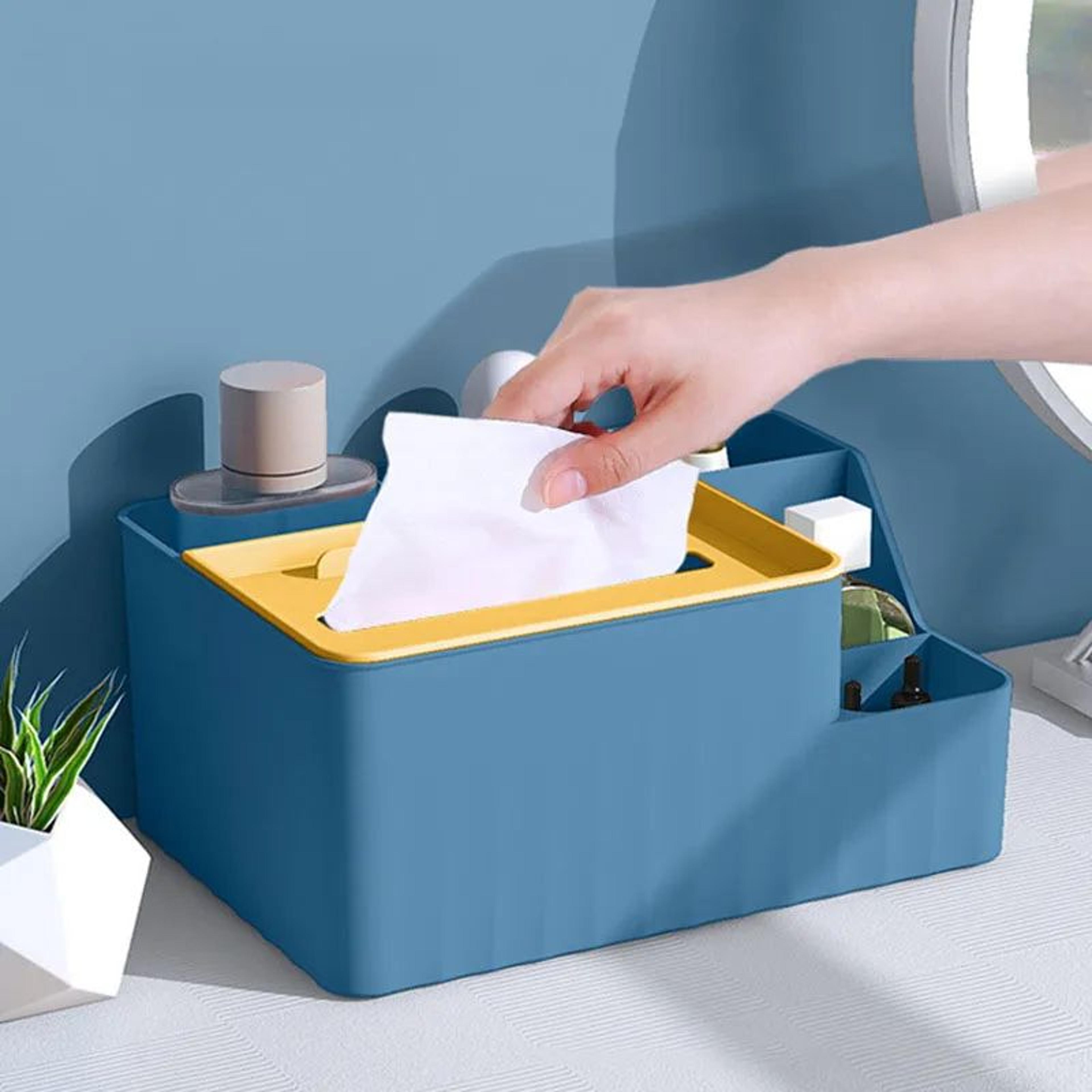 6 Section Tissue Box Desk Organizer 5