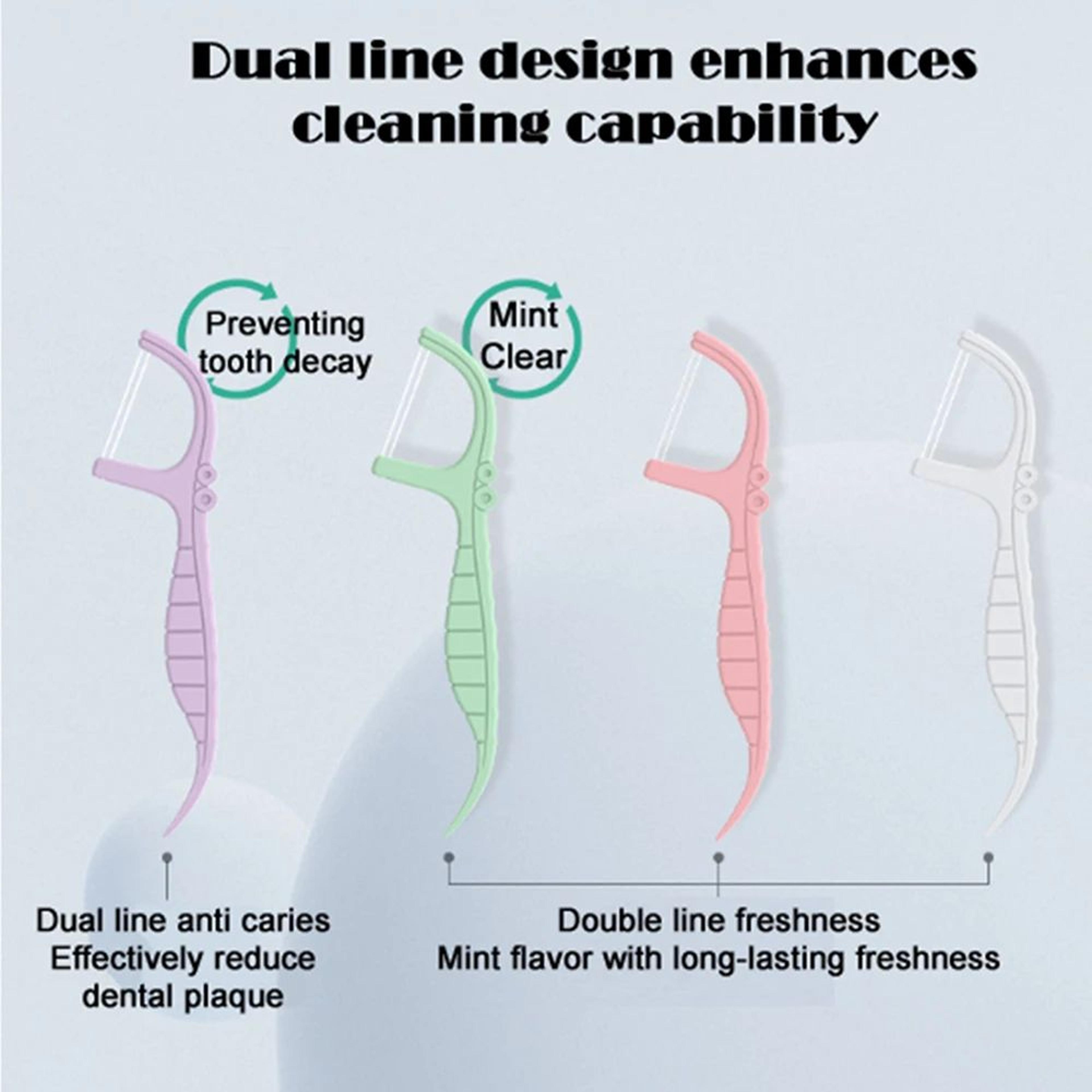 Double Line Dental Floss Picks 3
