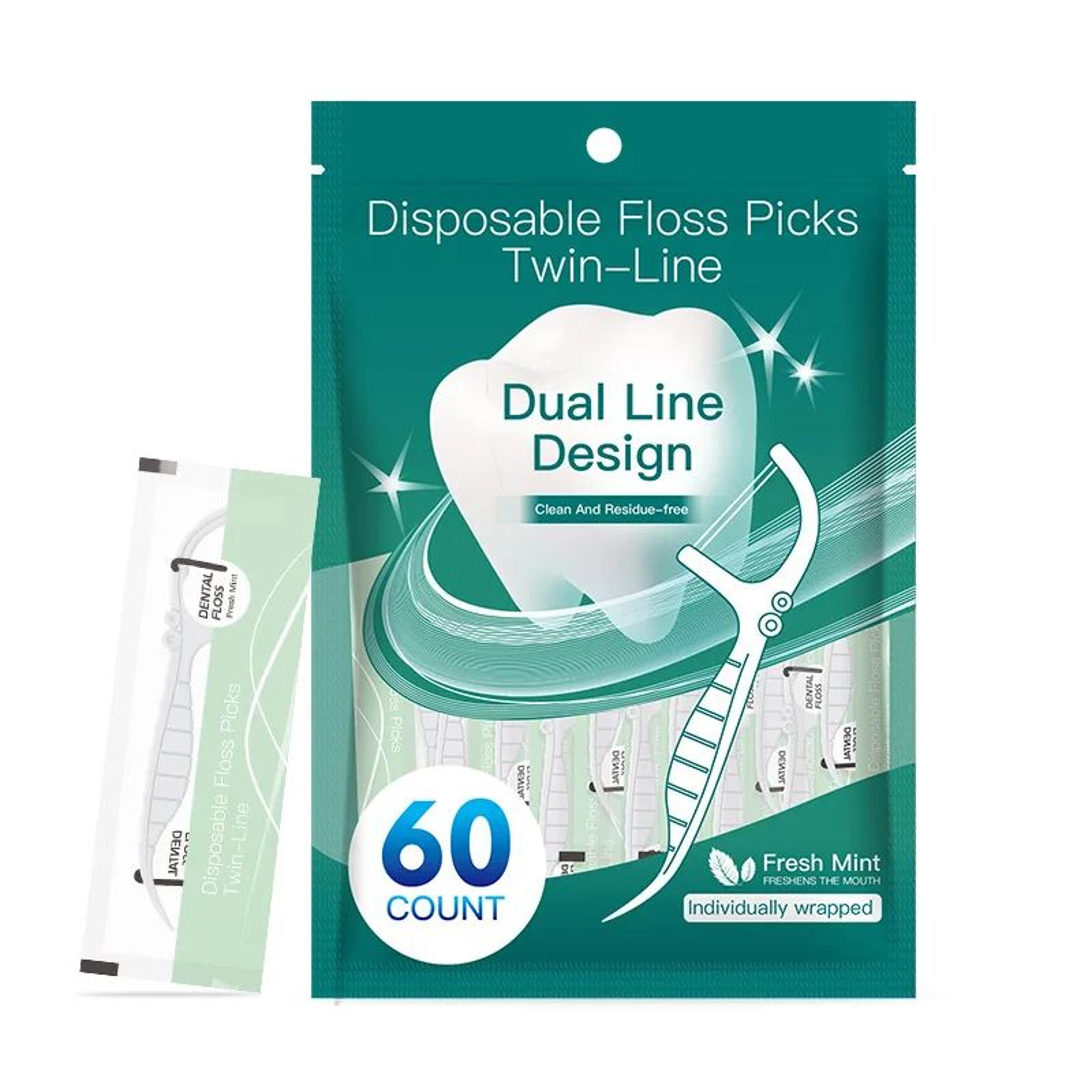 Double Line Dental Floss Picks 9