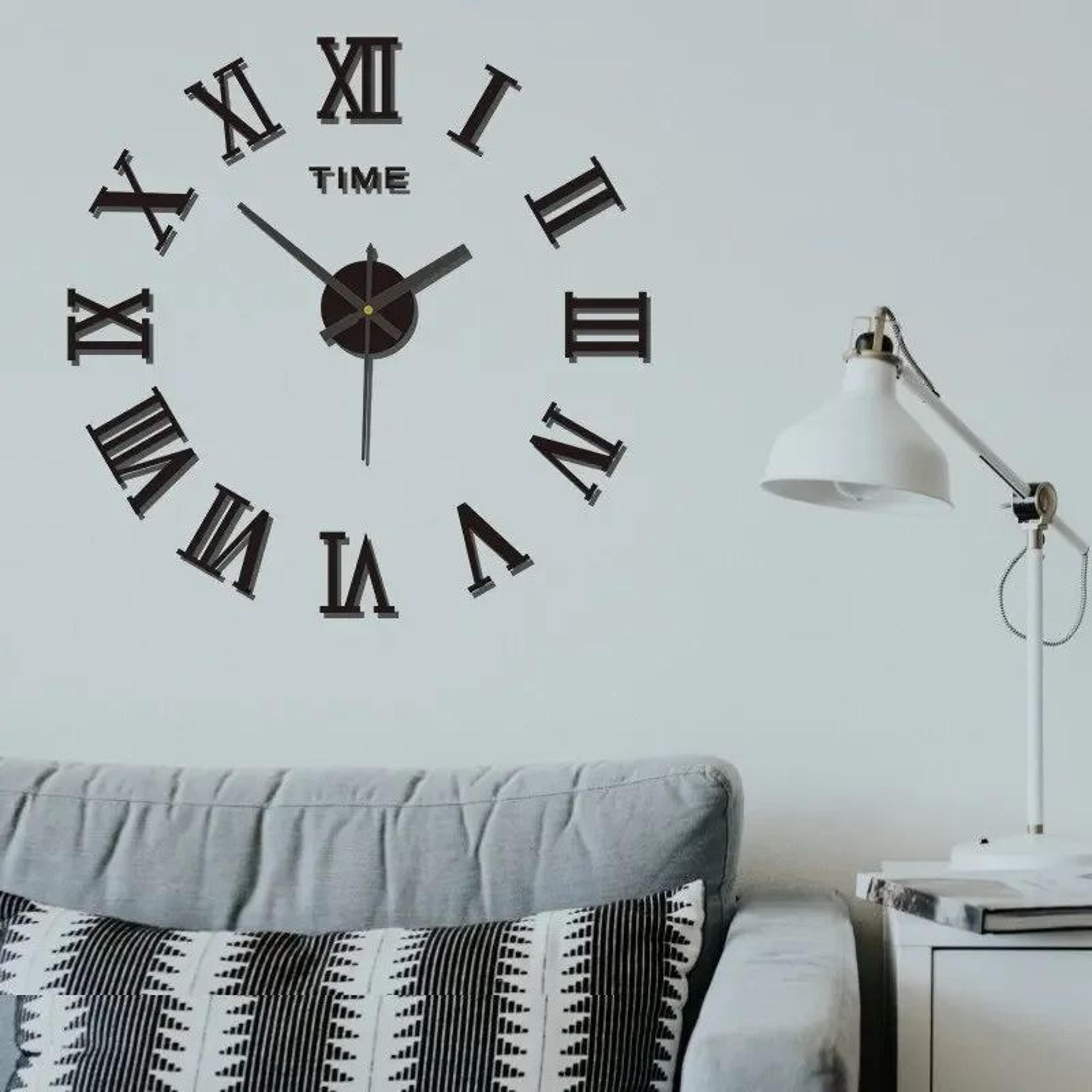3D Mirror Roman Numeral Wall Clock 6