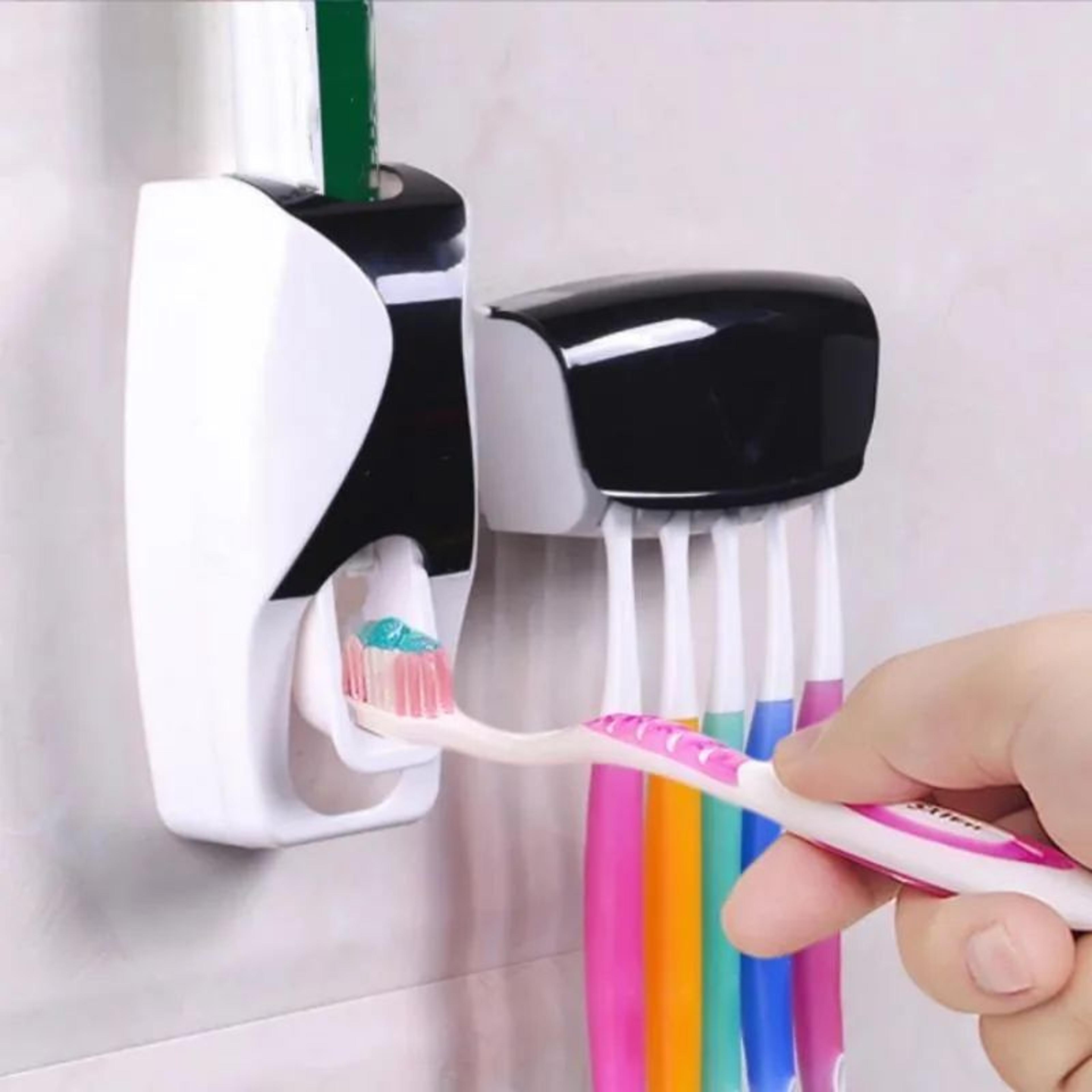 wall mounted toothbrush holder and dispenser set