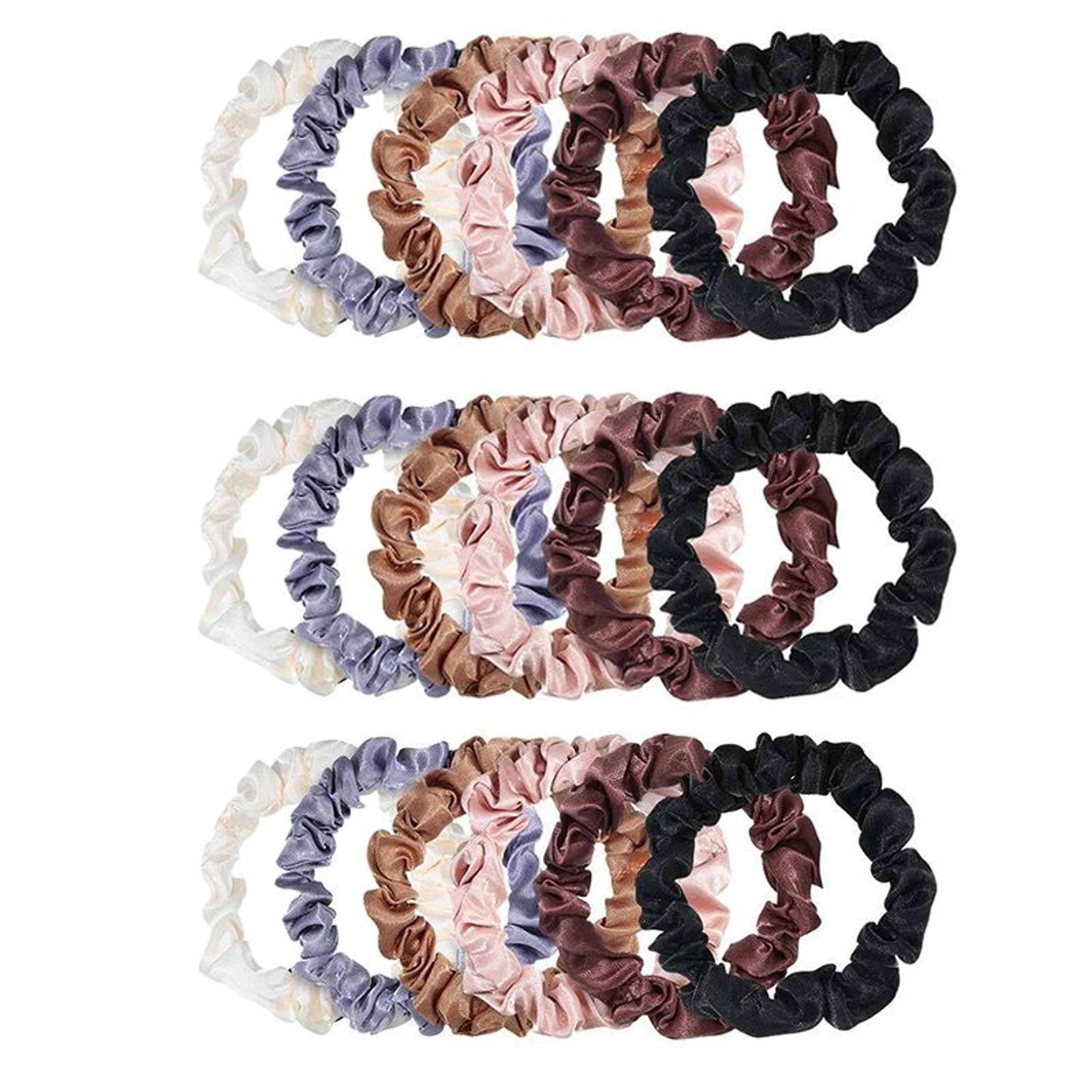 Silky Solid Color Hair Scrunchie Set 4