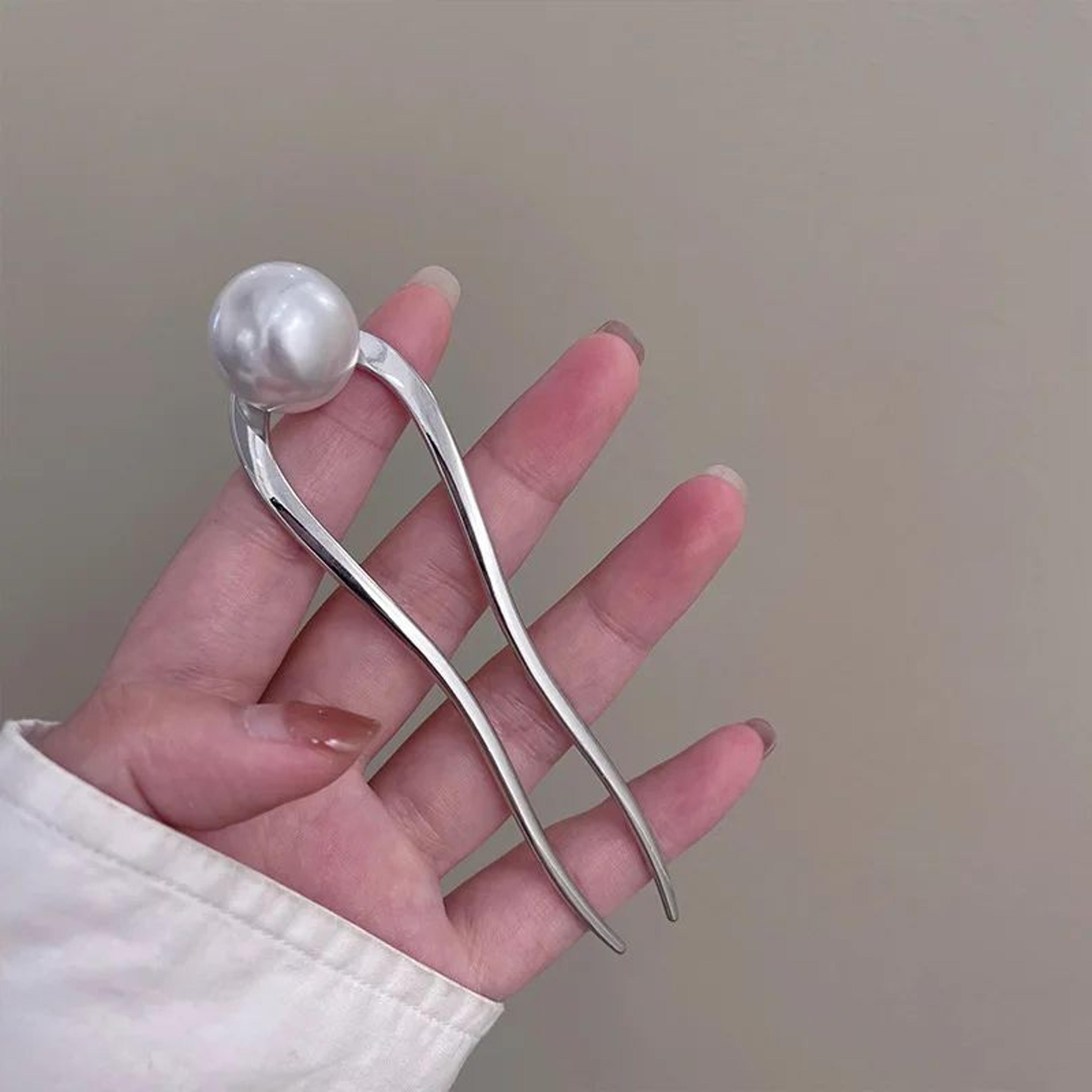 Pearl U Shape Metal Hair Fork 6