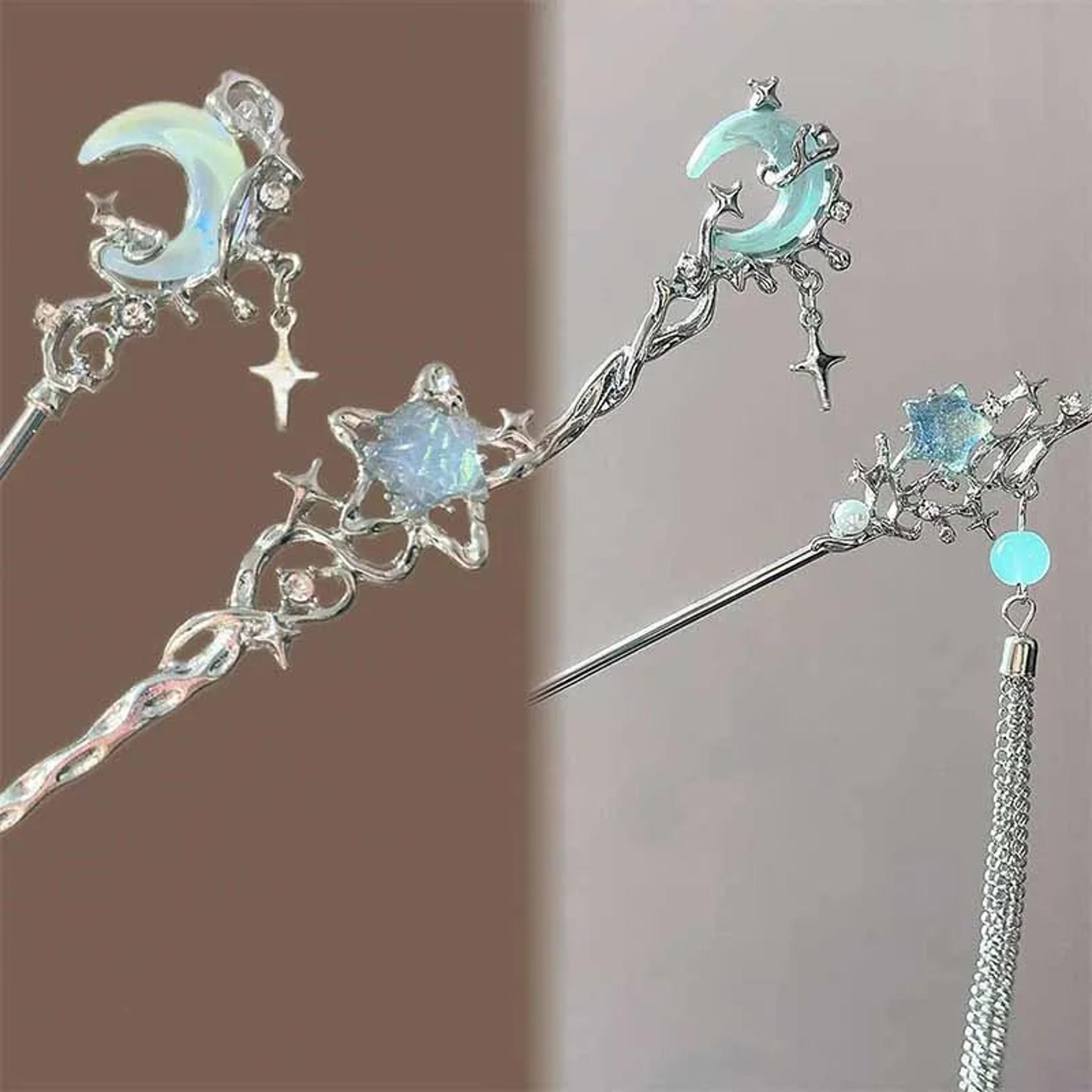 Celestial Moon Star Metal Hair Stick 4