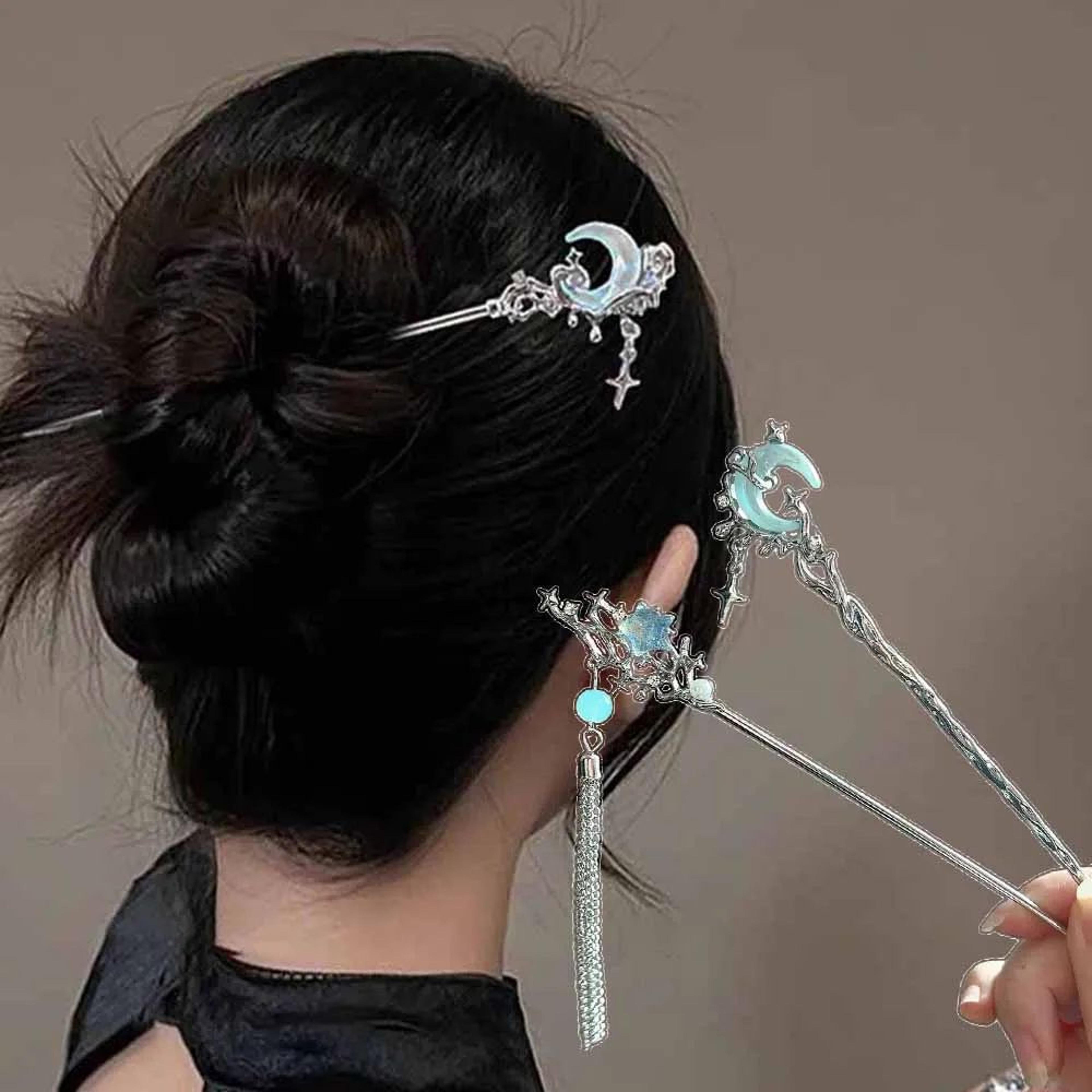 Celestial Moon Star Metal Hair Stick 0