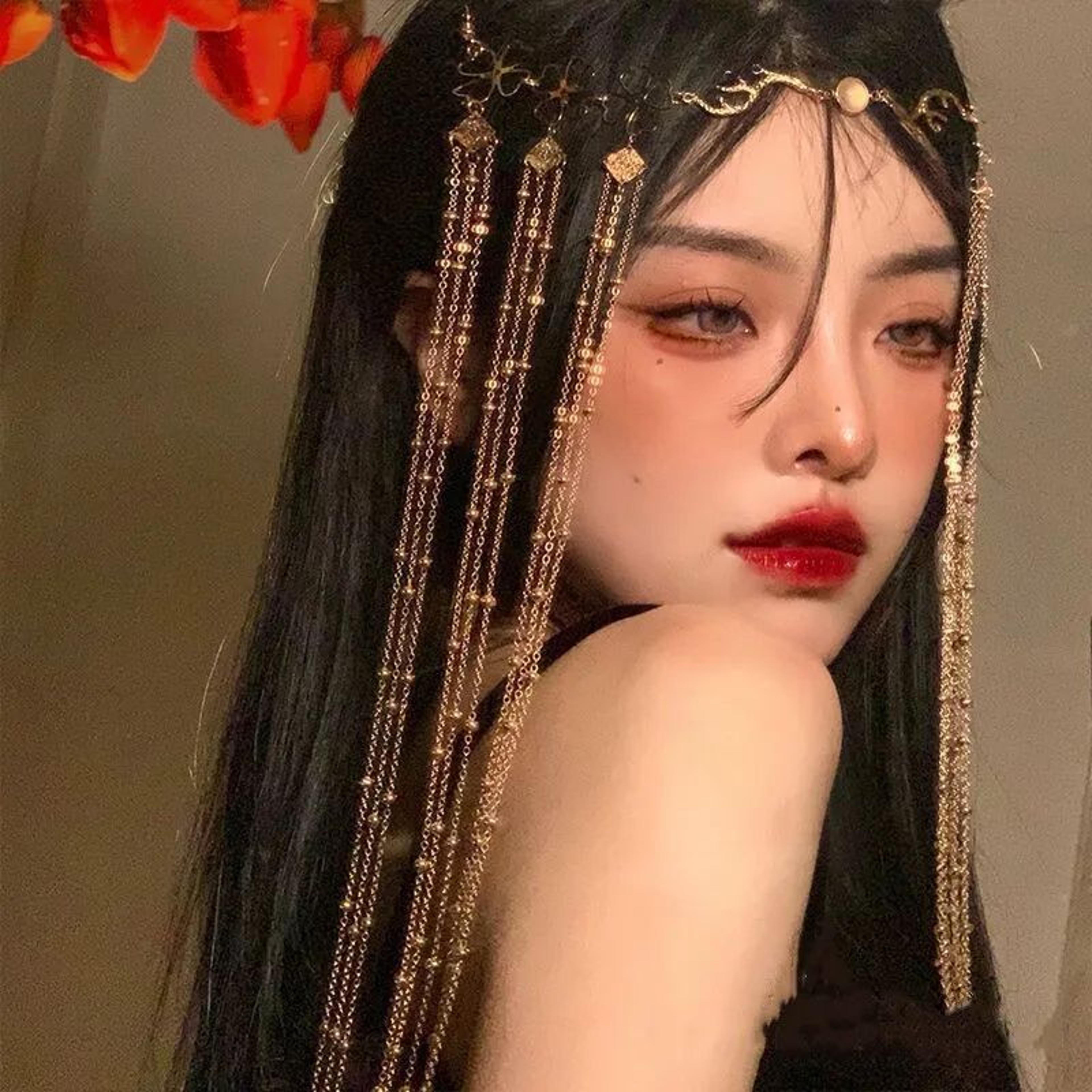 Crystal Tassel Forehead Chain Headpiece 6