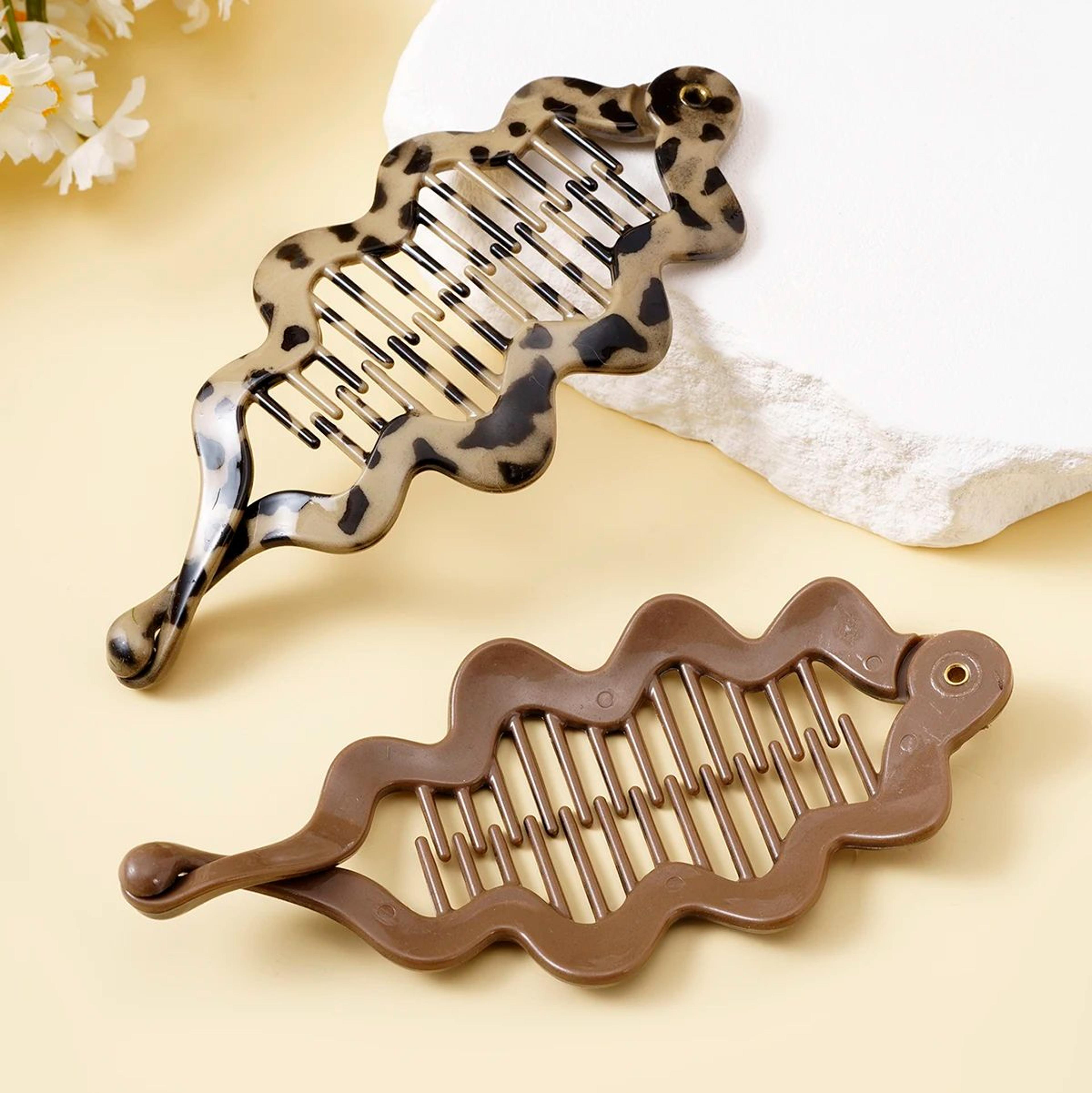 leopard fish shape banana hair clip