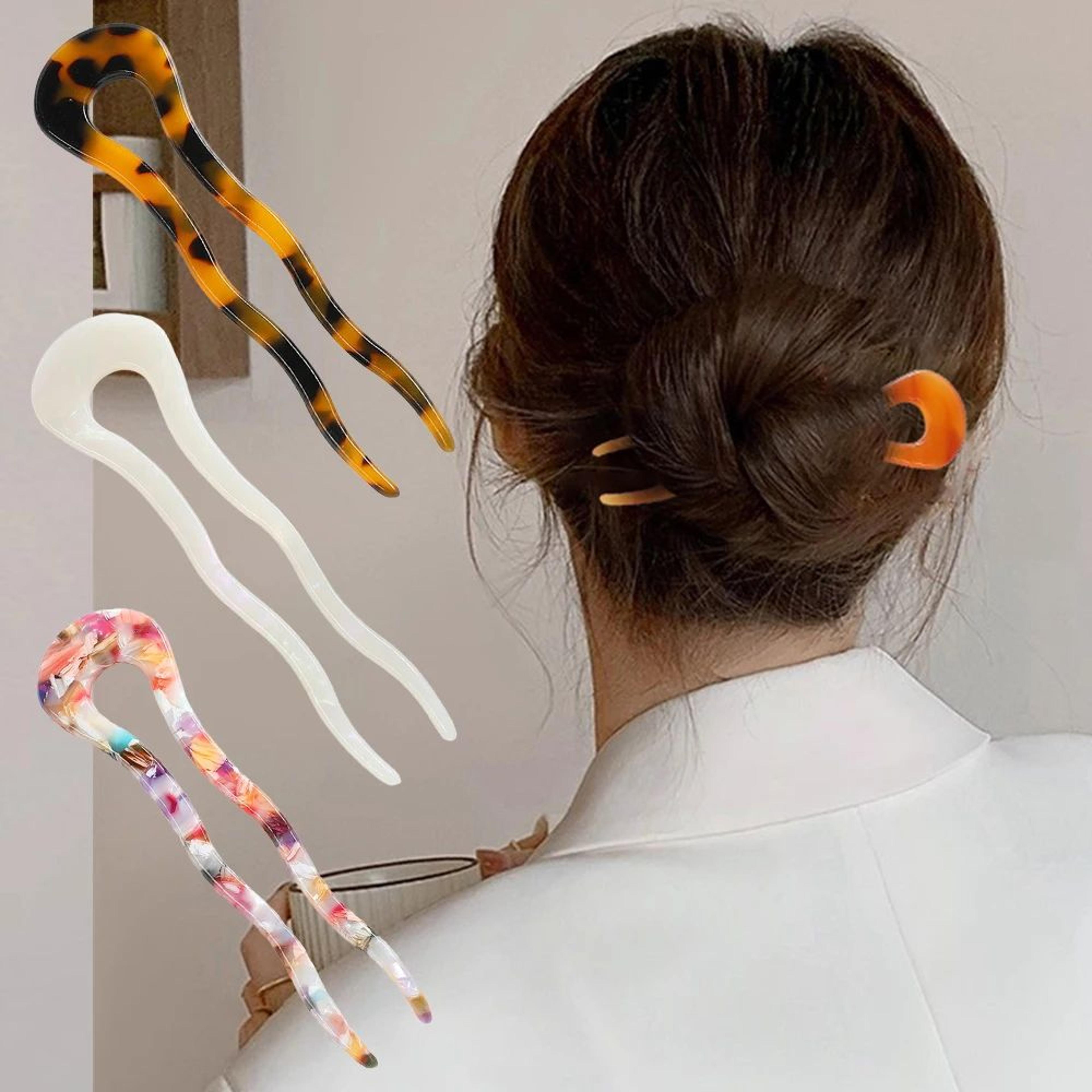 wavy acetate french twist hair stick