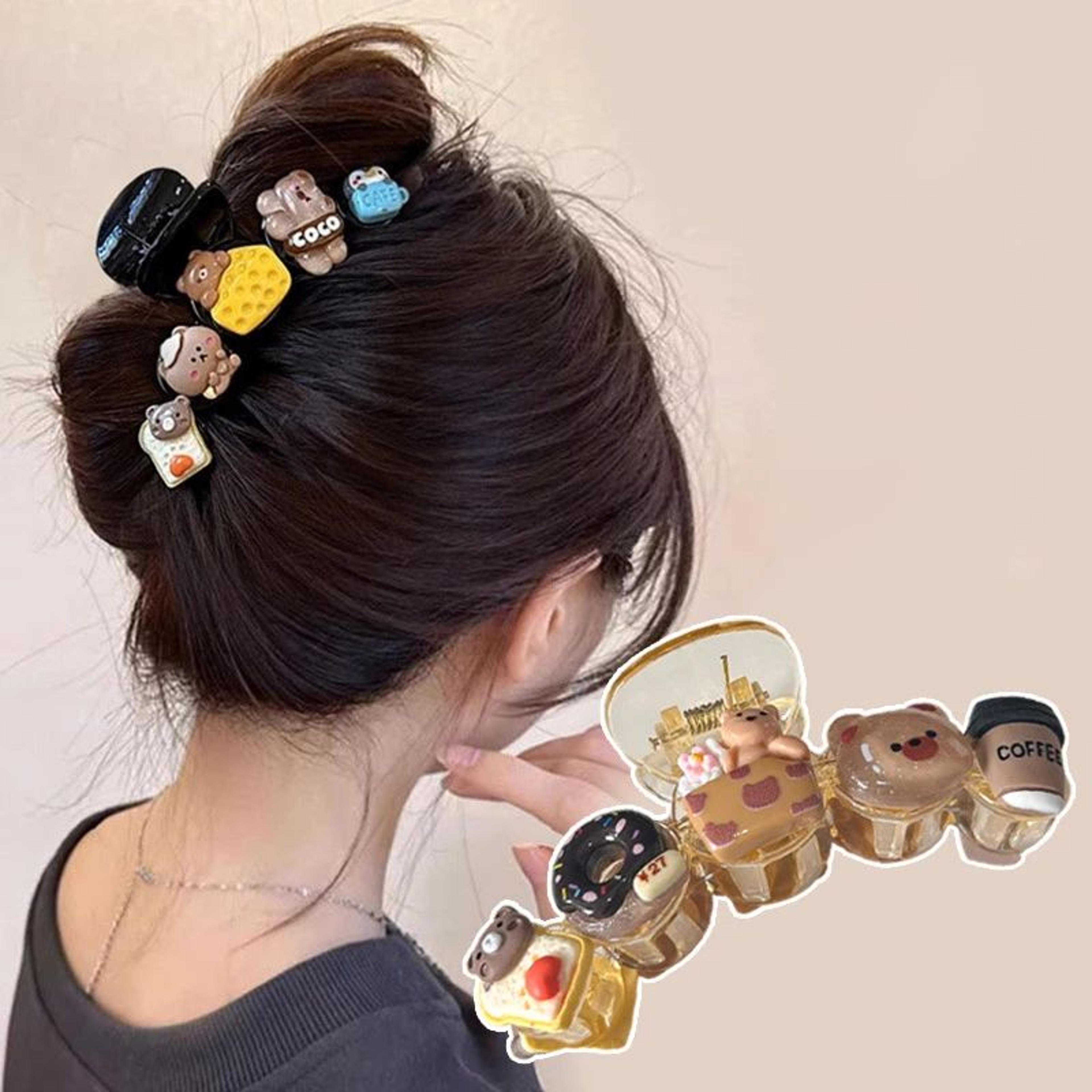 cute biscuit bow hair claw clip