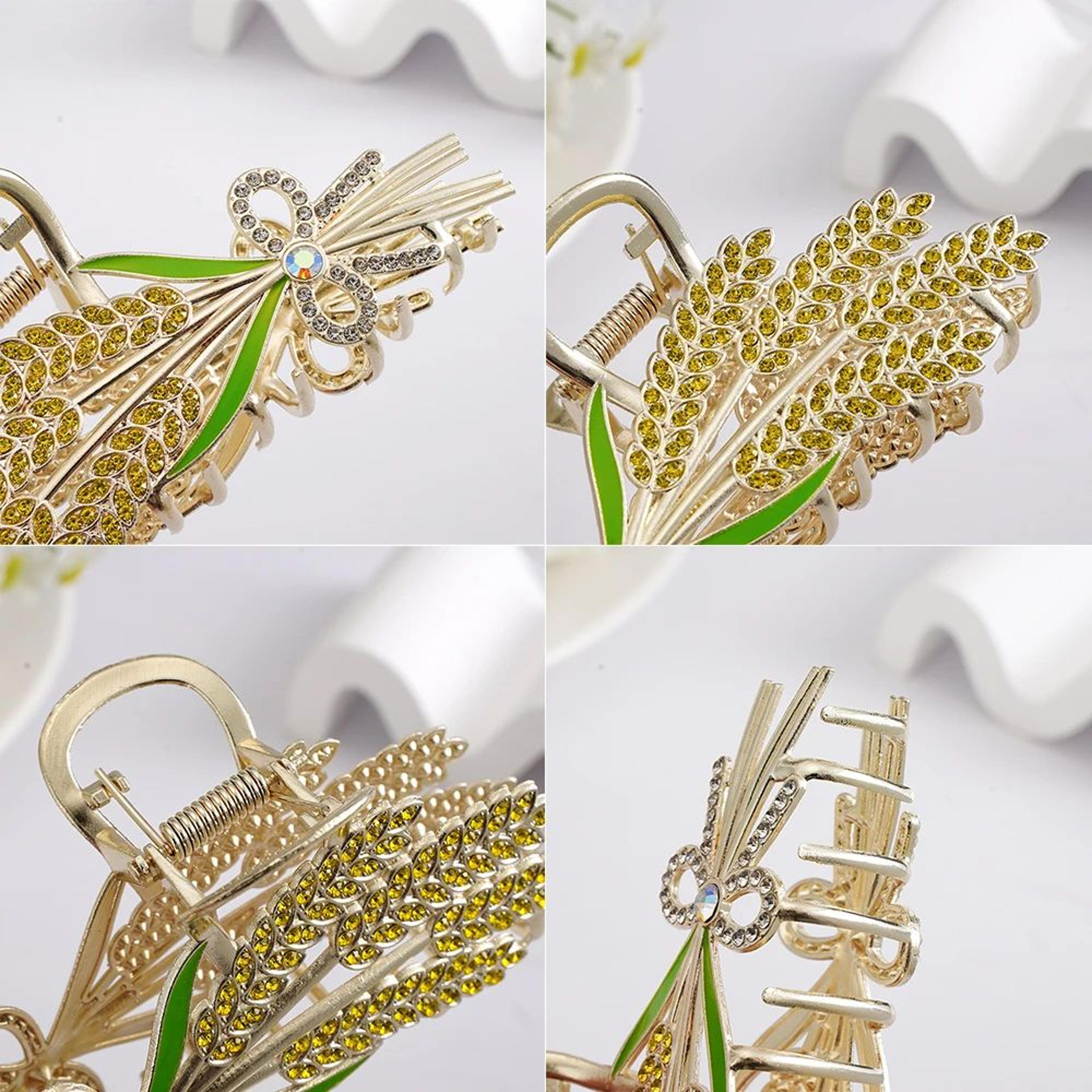 Wheat Leaf Metal Hair Claw 4