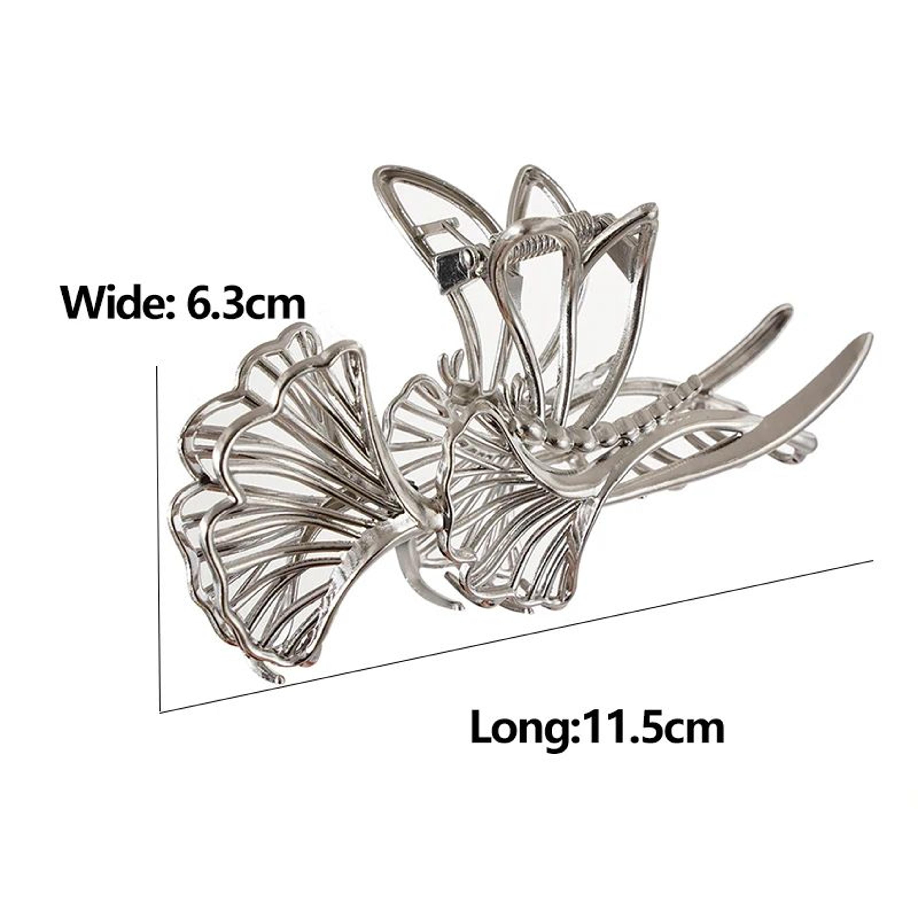 Ginkgo Leaf Butterfly Metal Hair Claw 5