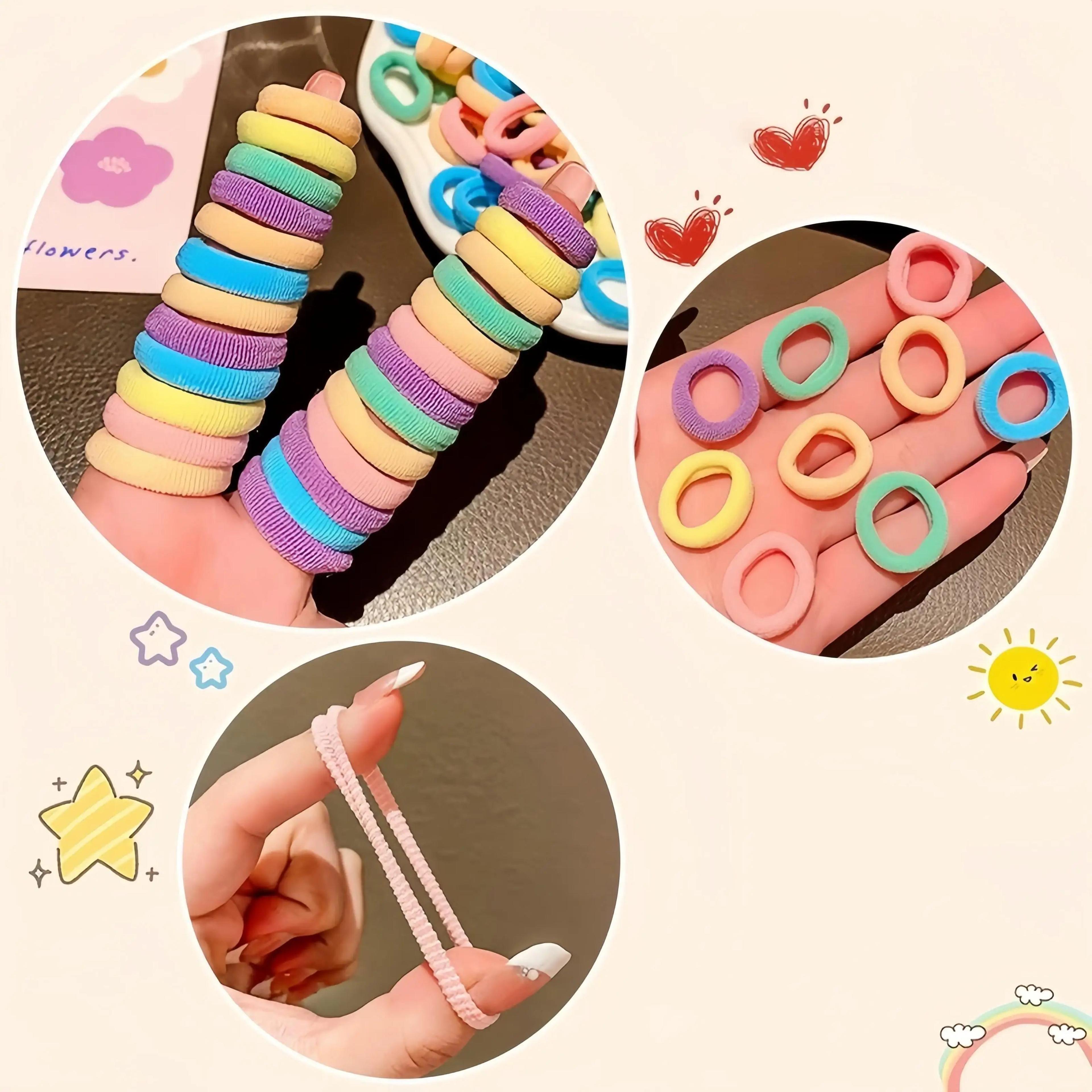 100 Piece Colorful Nylon Hair Tie Set 4