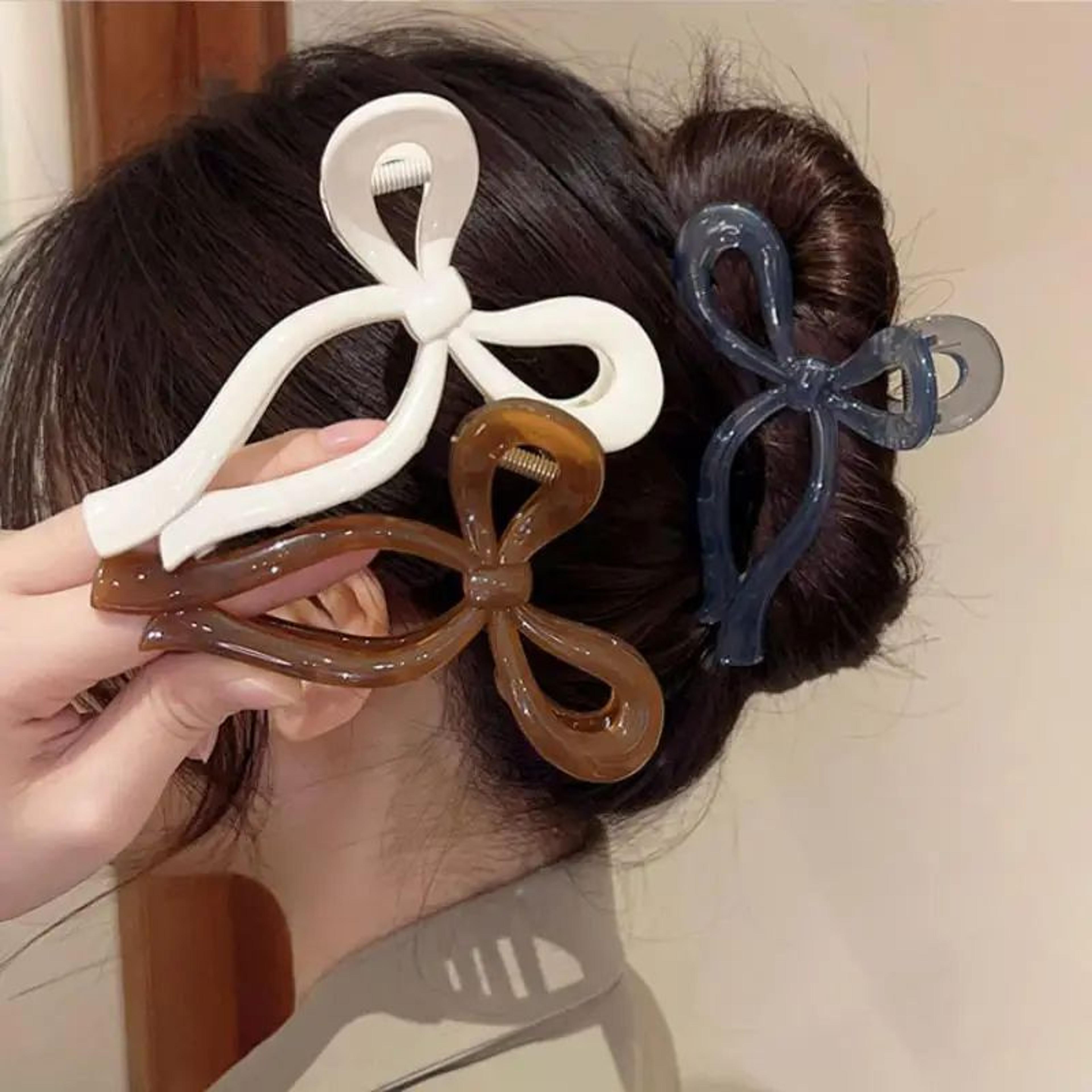 large acrylic bow hair claw