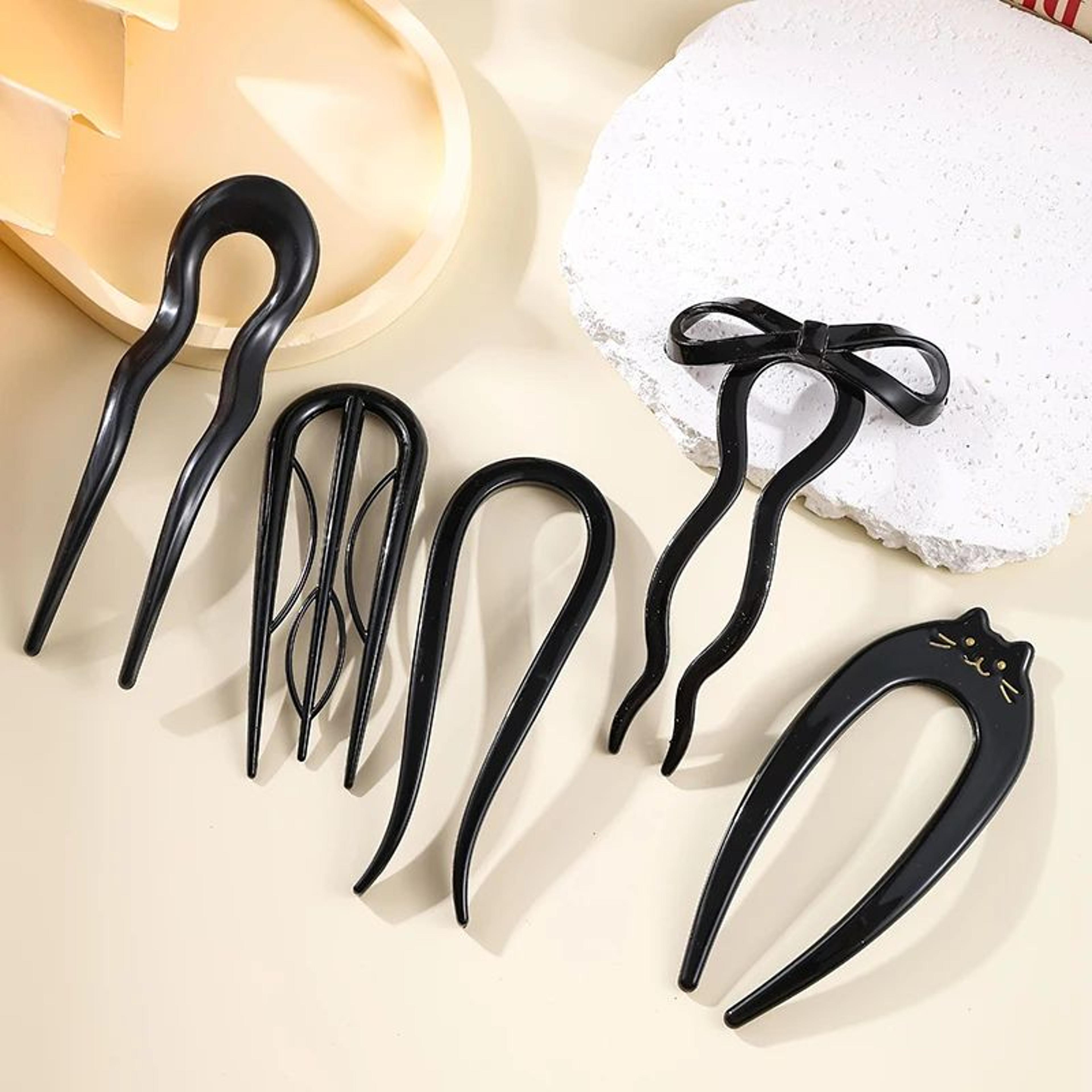 5 Piece Butterfly Acrylic Hair Fork Set 8