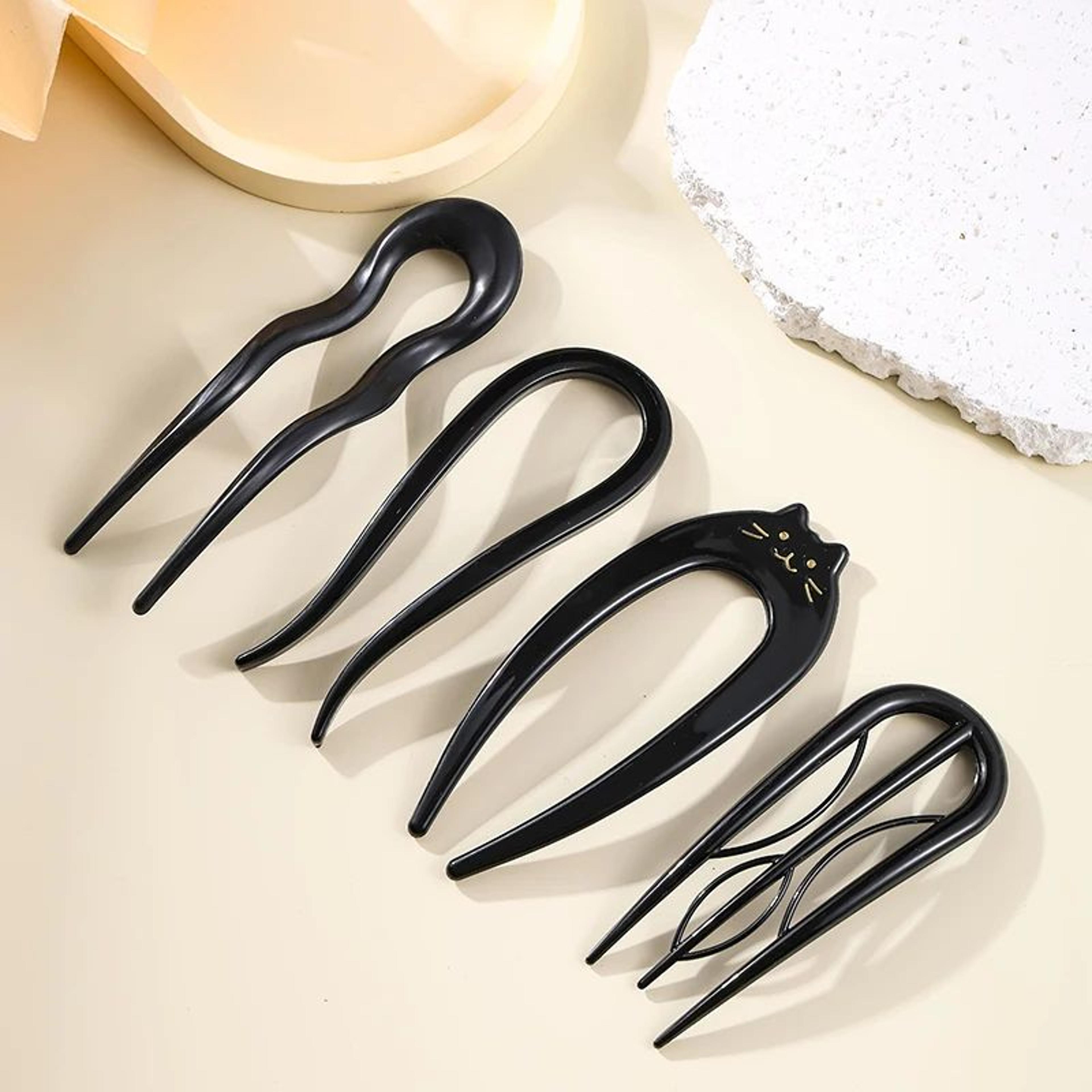 5 Piece Butterfly Acrylic Hair Fork Set 3