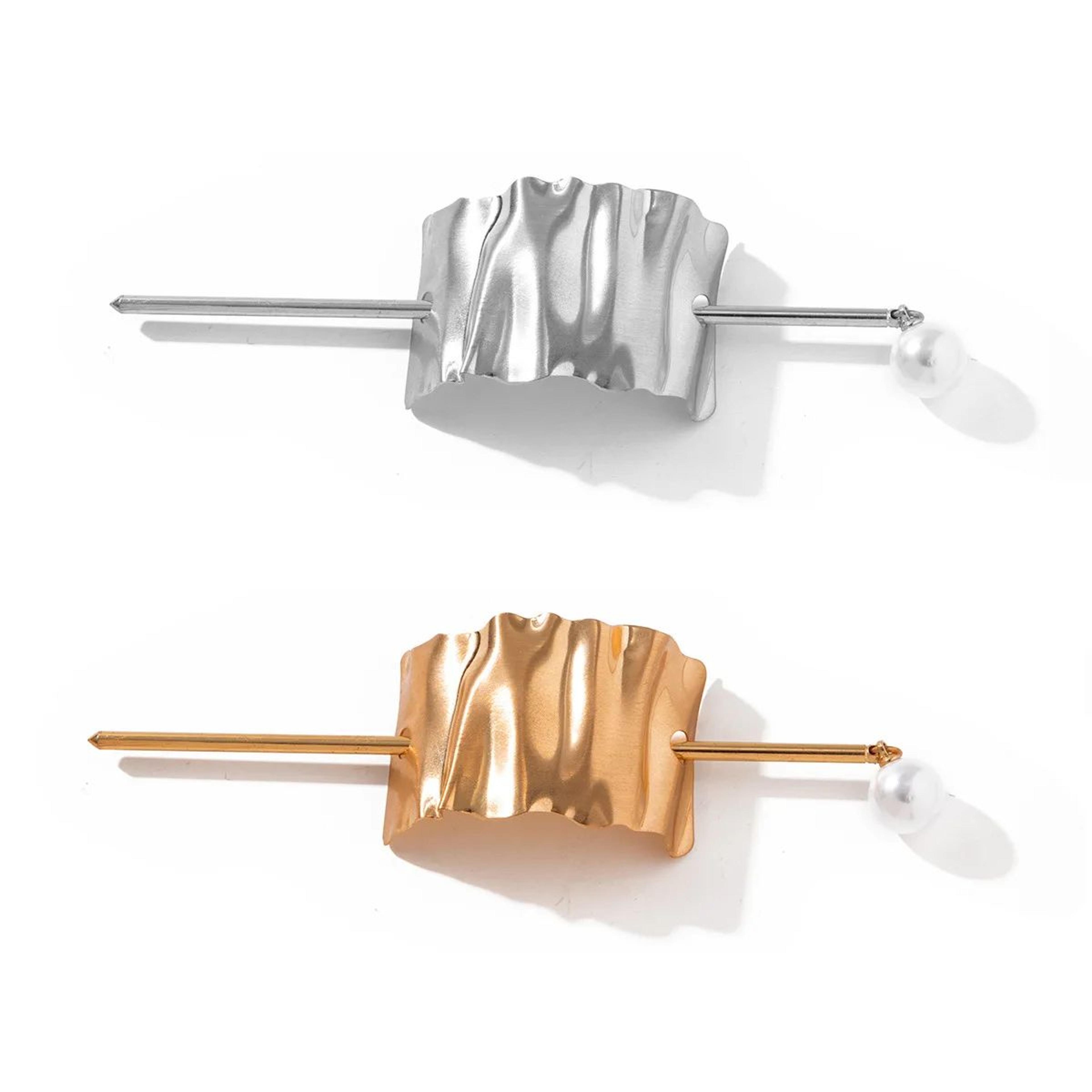 Geometric Pearl Crown Hair Stick 4