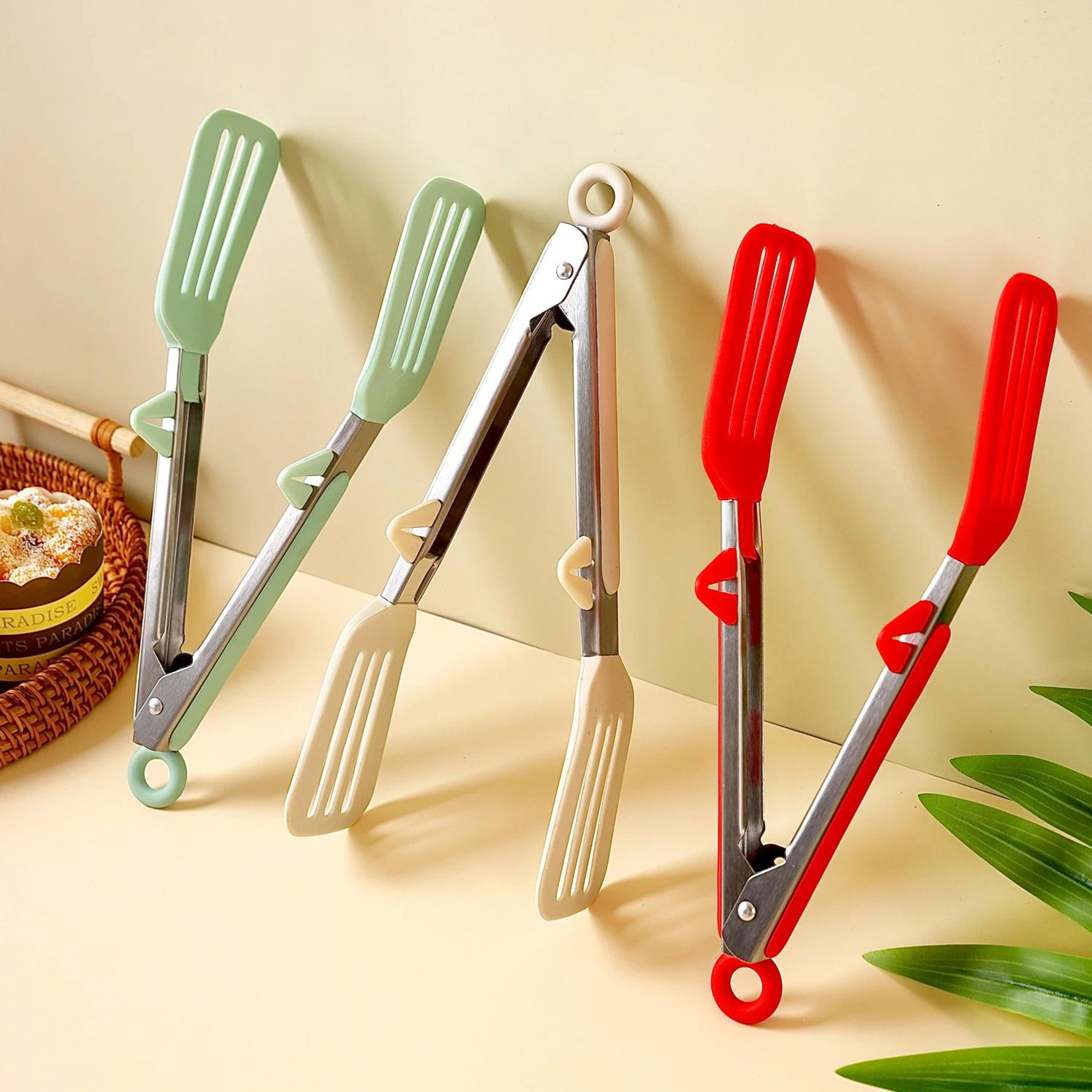 stainless steel kitchen tongs with non slip grip
