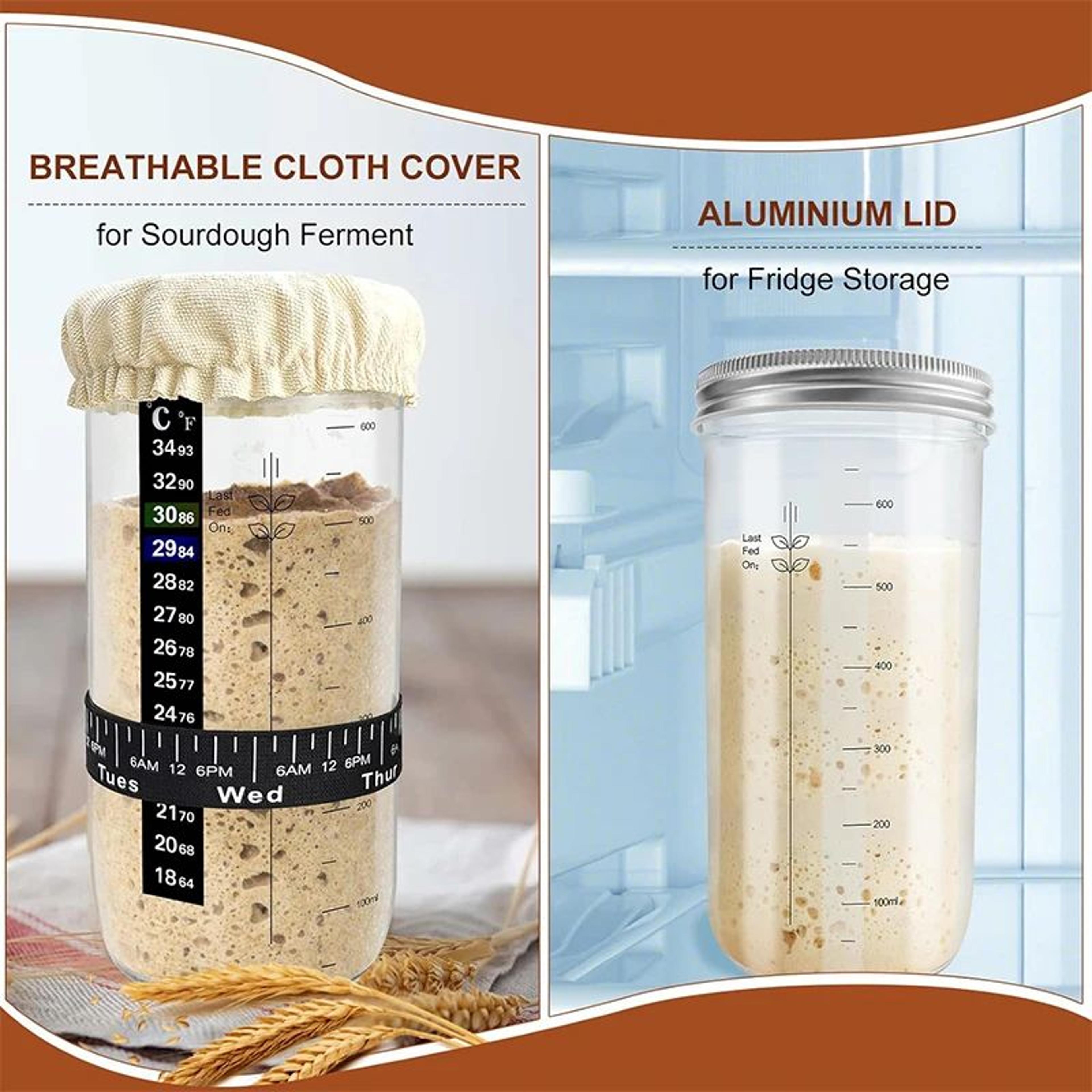 24 Oz Glass Sourdough Starter Jar Kit 5