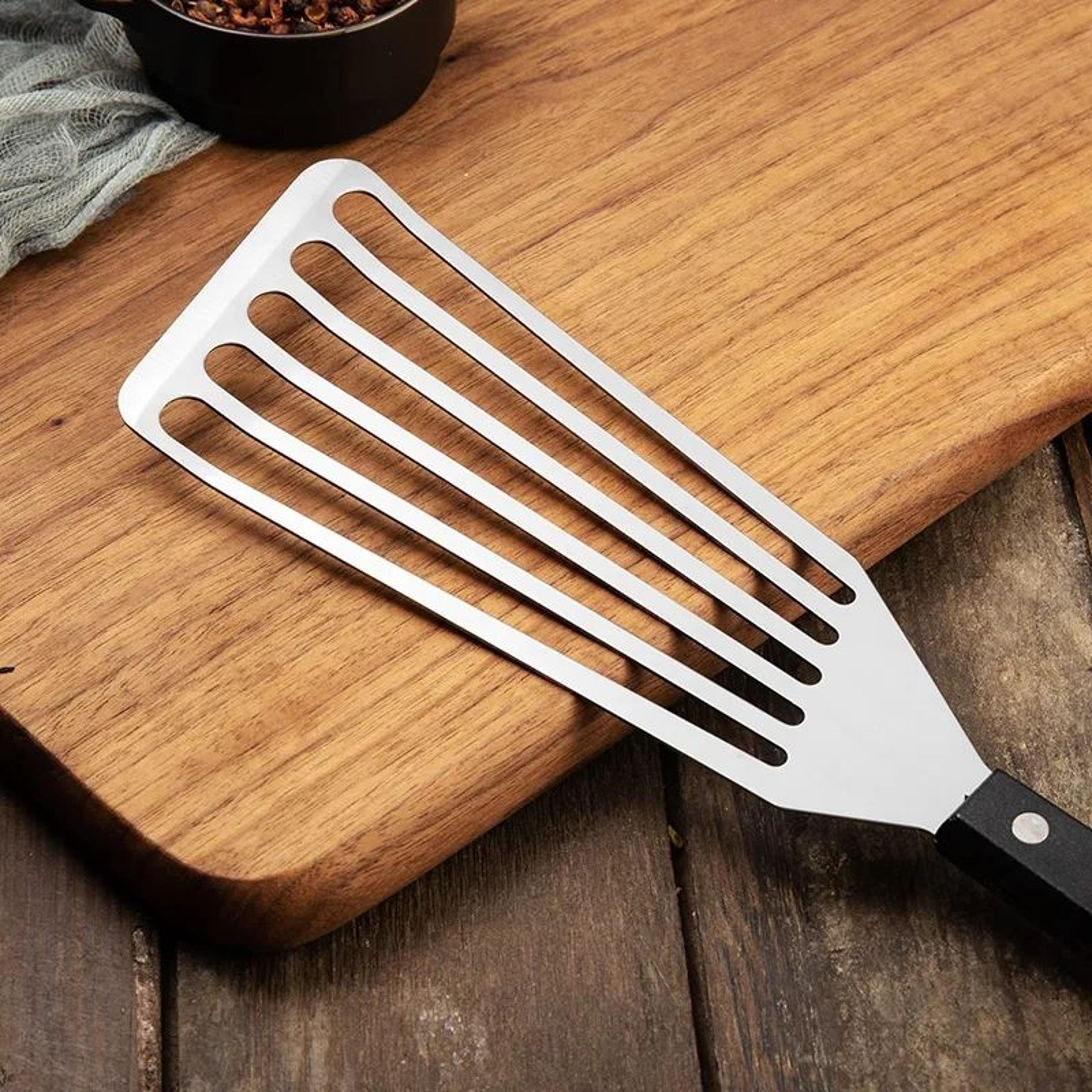 stainless steel fish spatula and steak turner