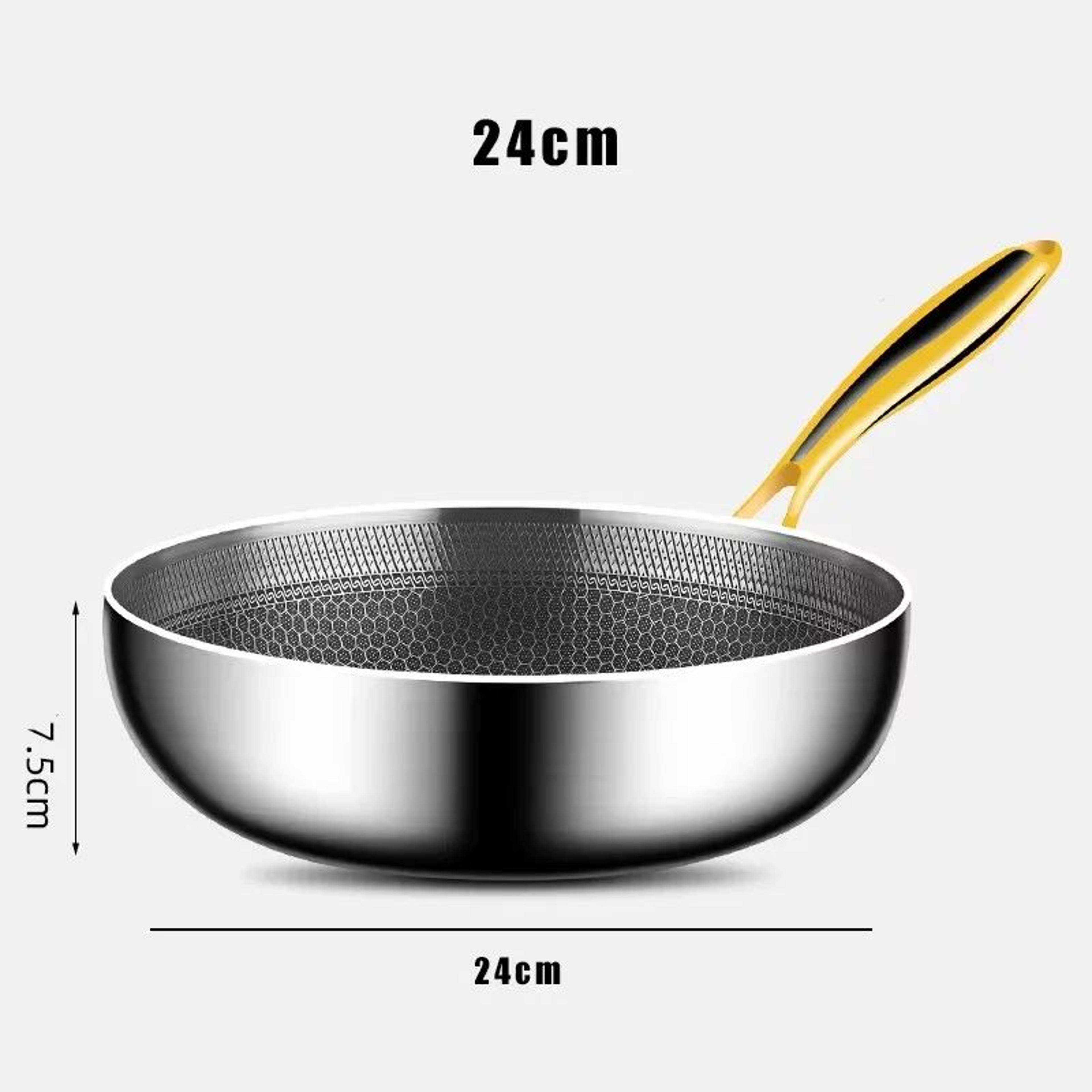 316 Stainless Steel Non Stick Honeycomb Frying Pan 6