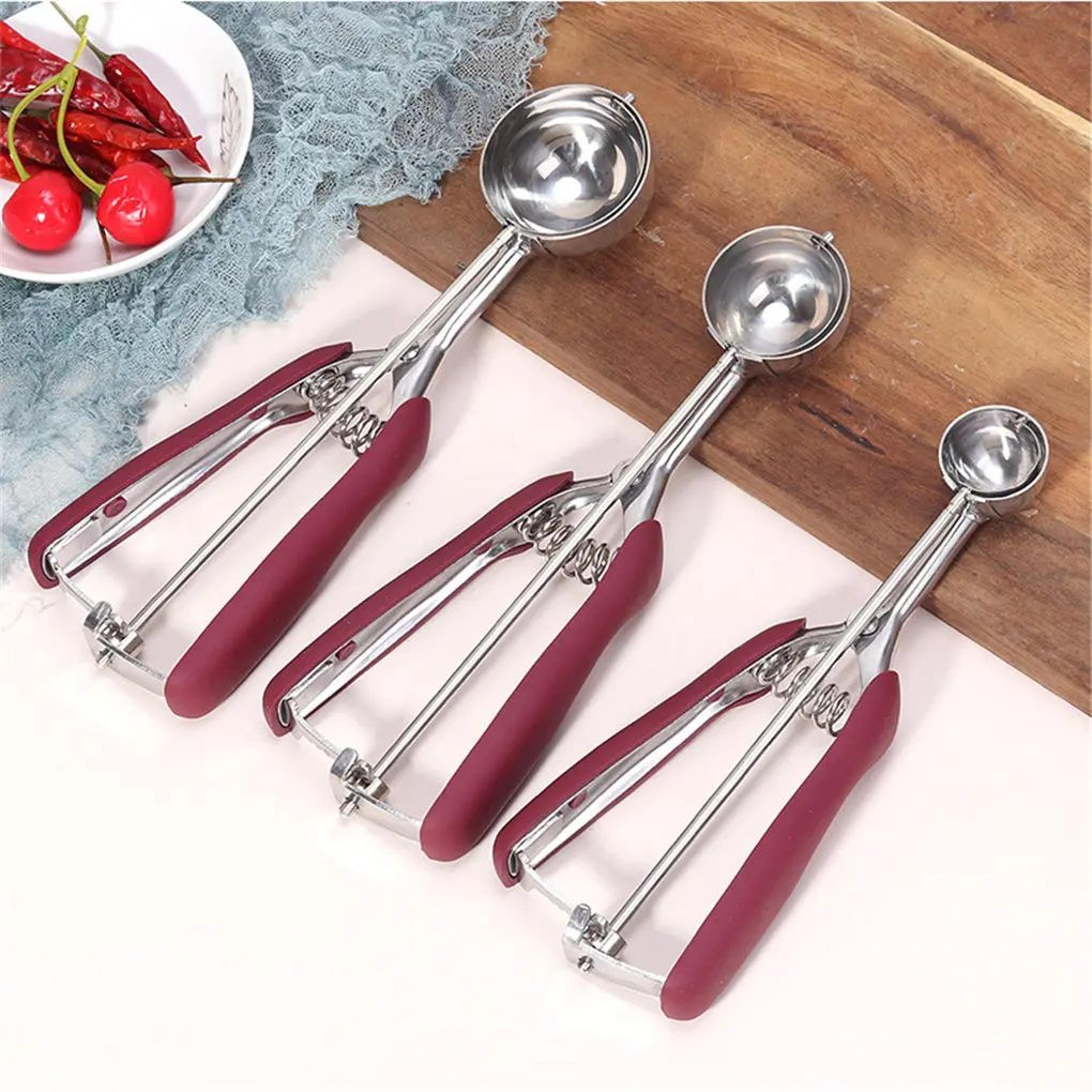 stainless steel ice cream and cookie dough scoop