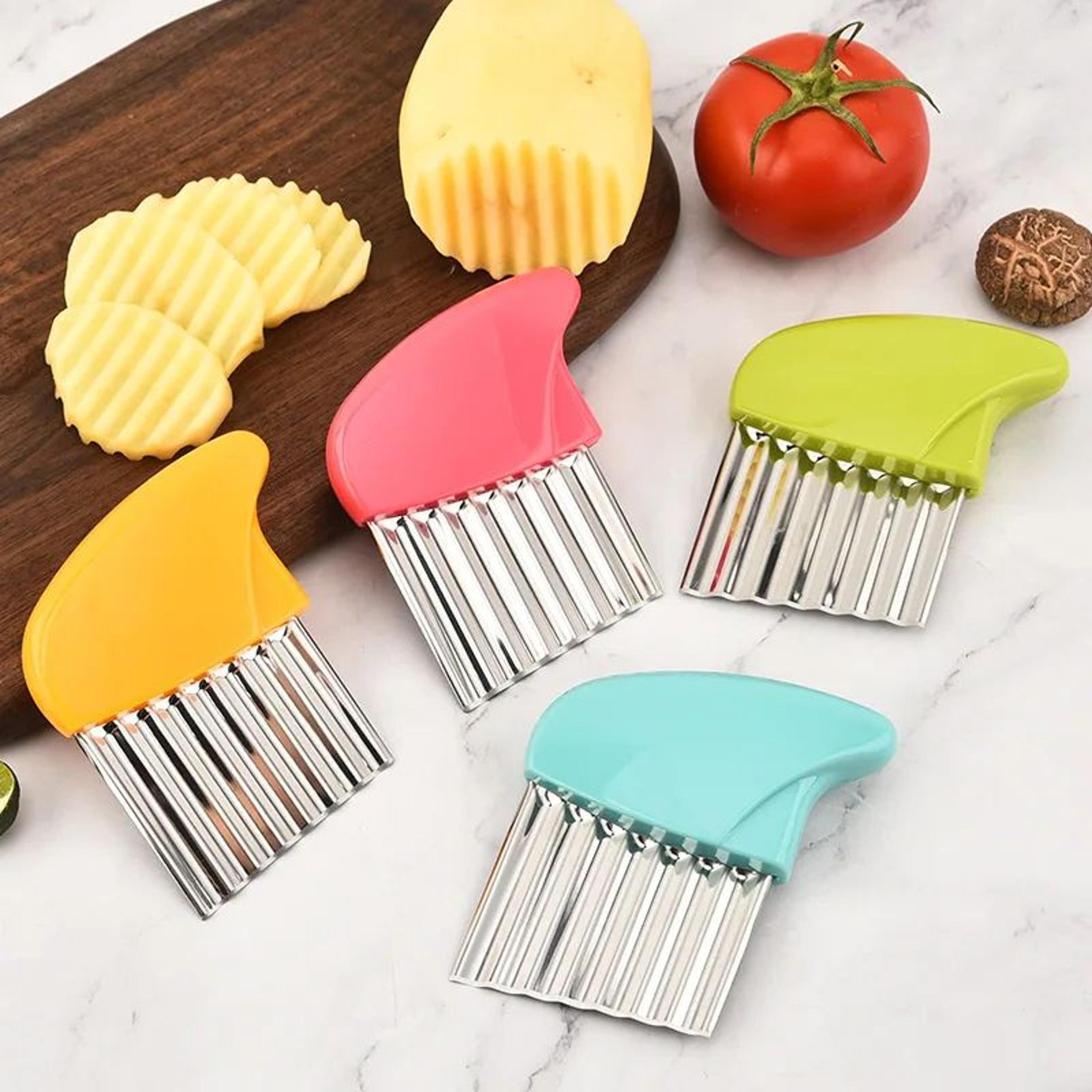 stainless steel wavy potato cutter and vegetable slicer