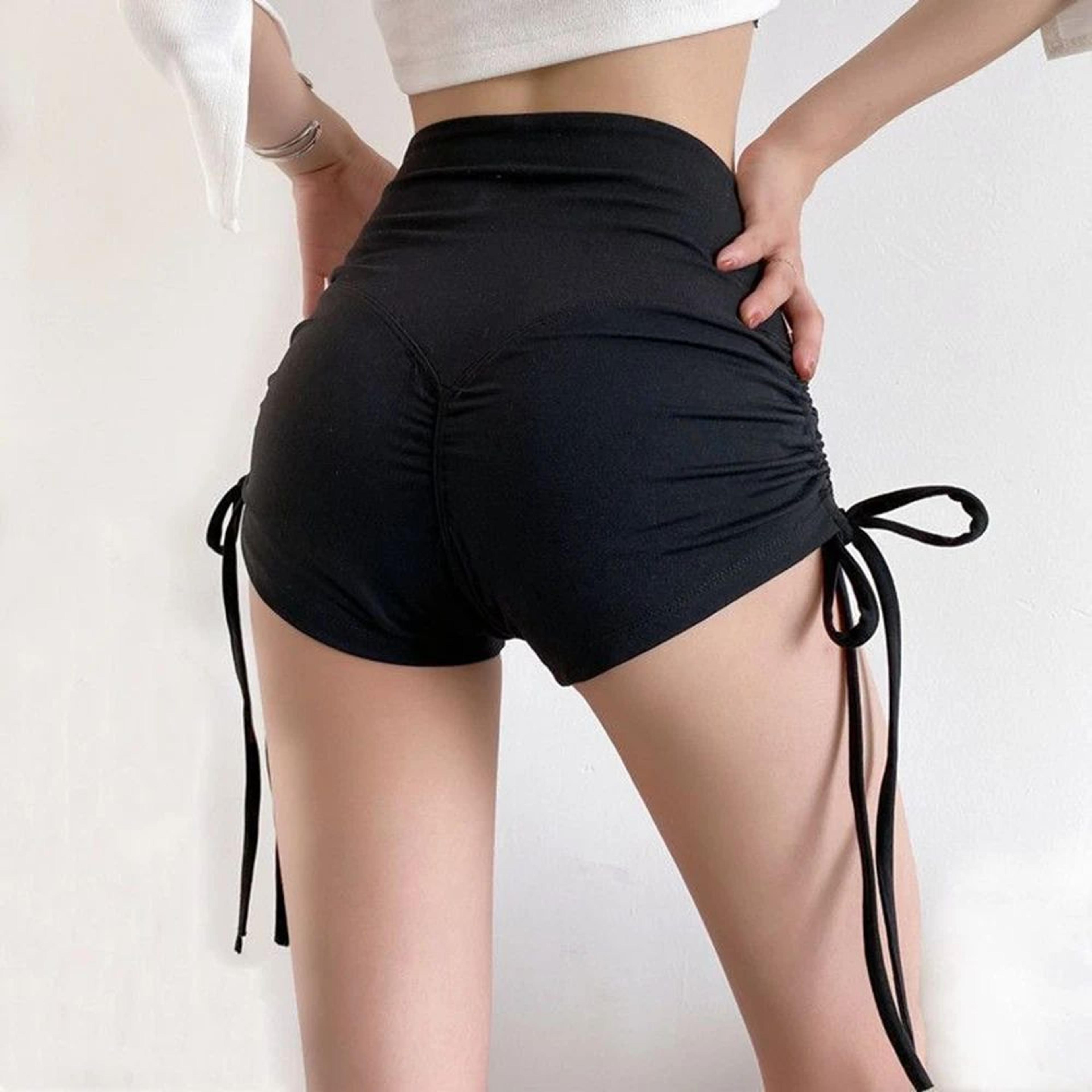 Womens High Waist Scrunch Butt Yoga Shorts 1