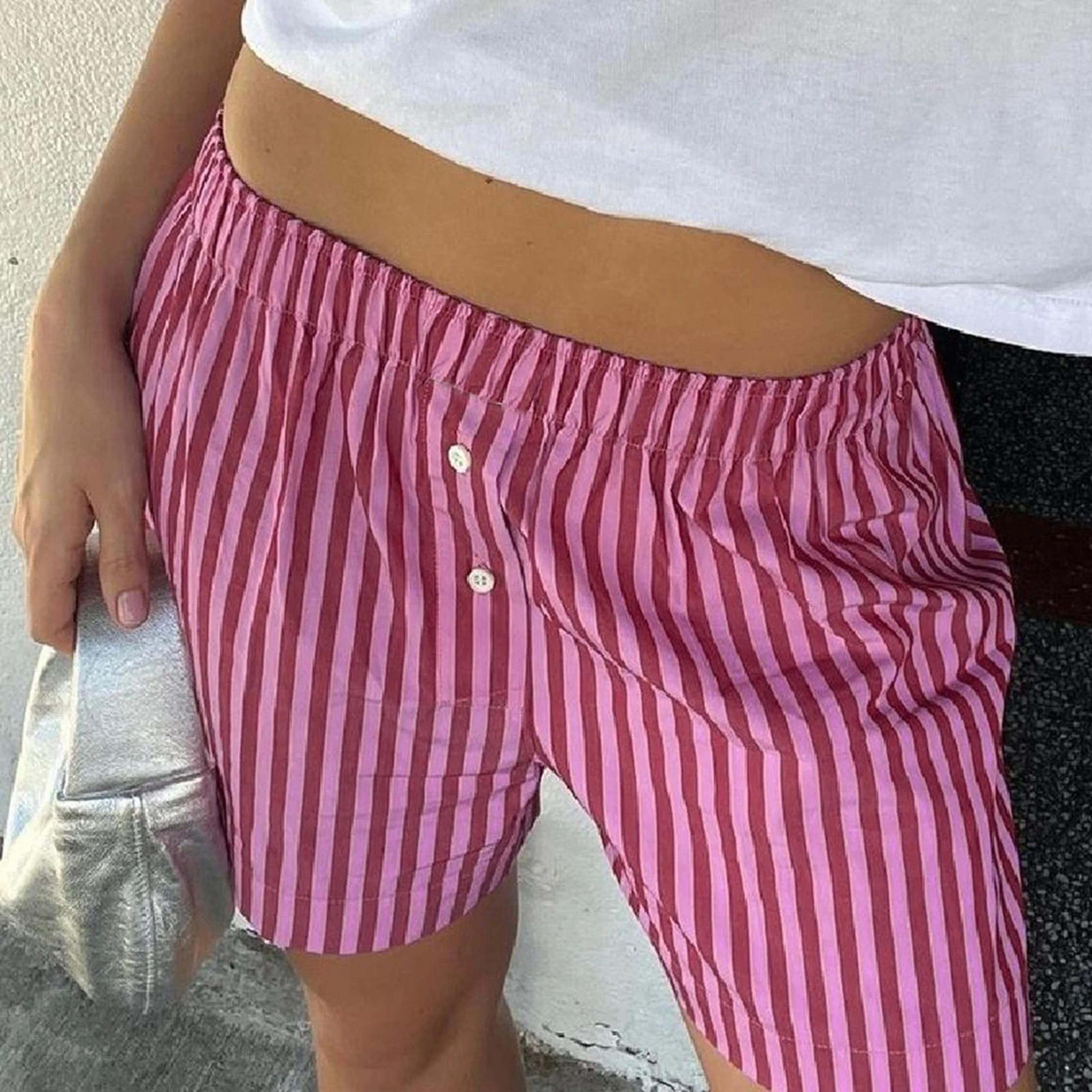 Womens Vintage High Waist Loose Casual Shorts 7