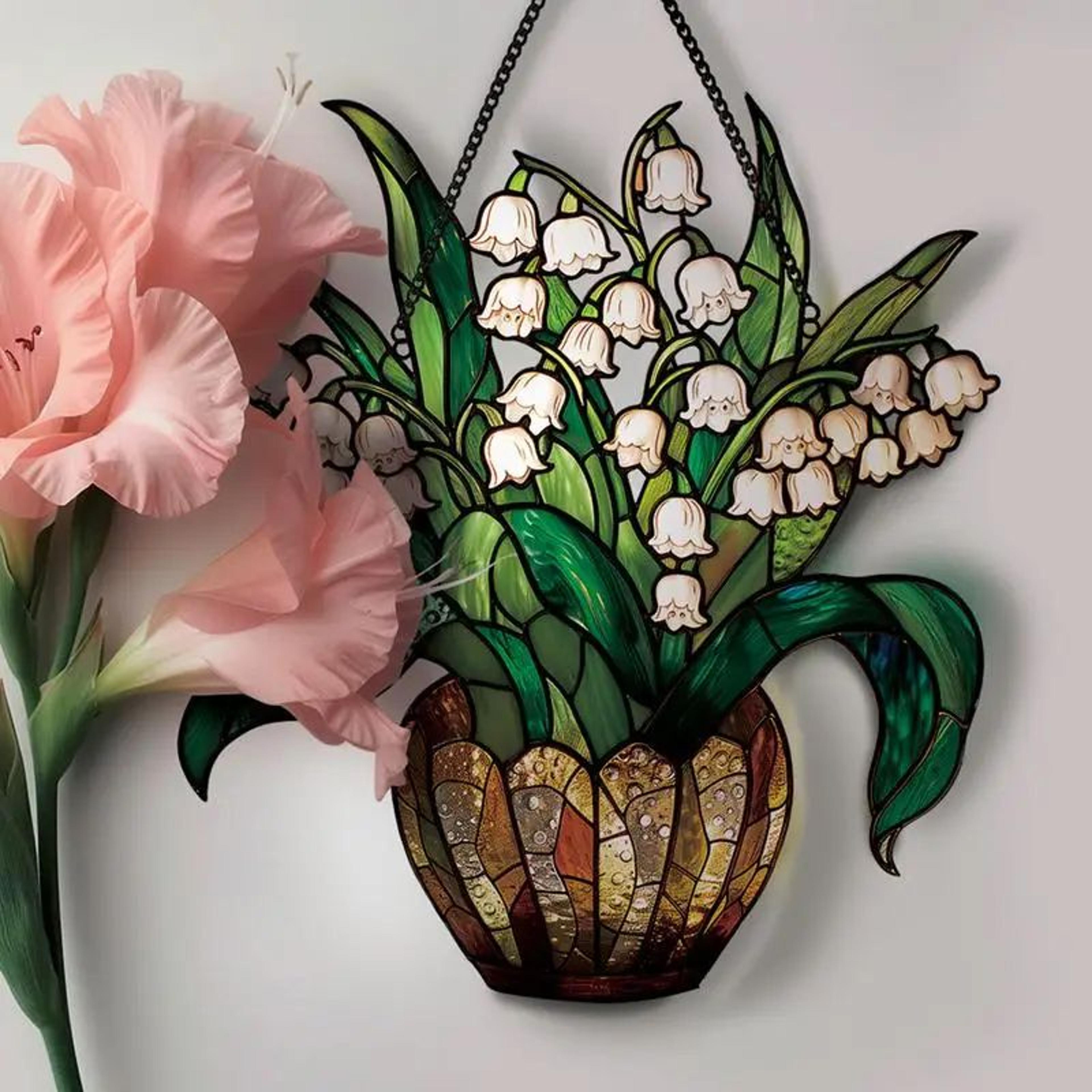 lily of the valley floral suncatcher hanging decoration