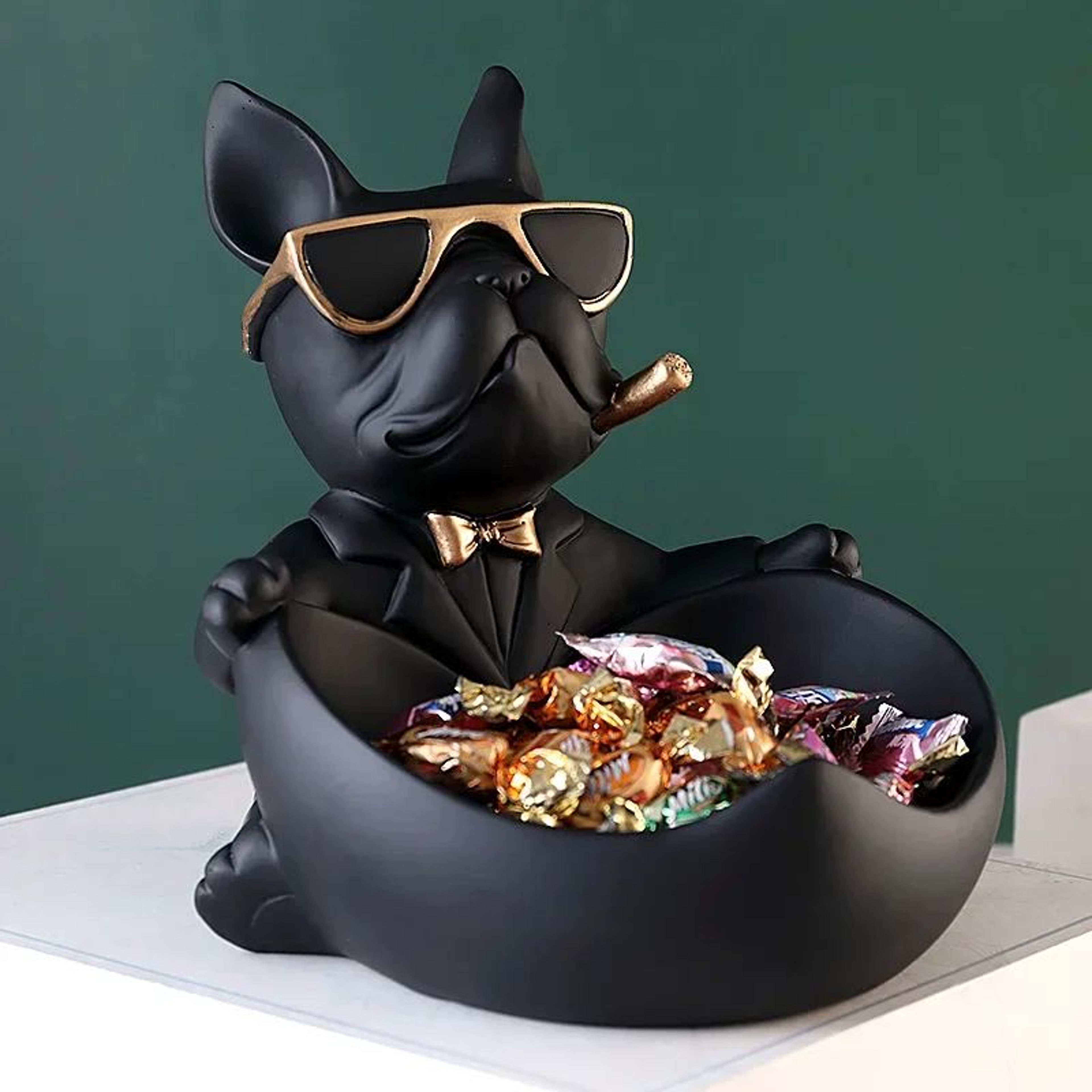 cool dog figurine storage box resin home decor