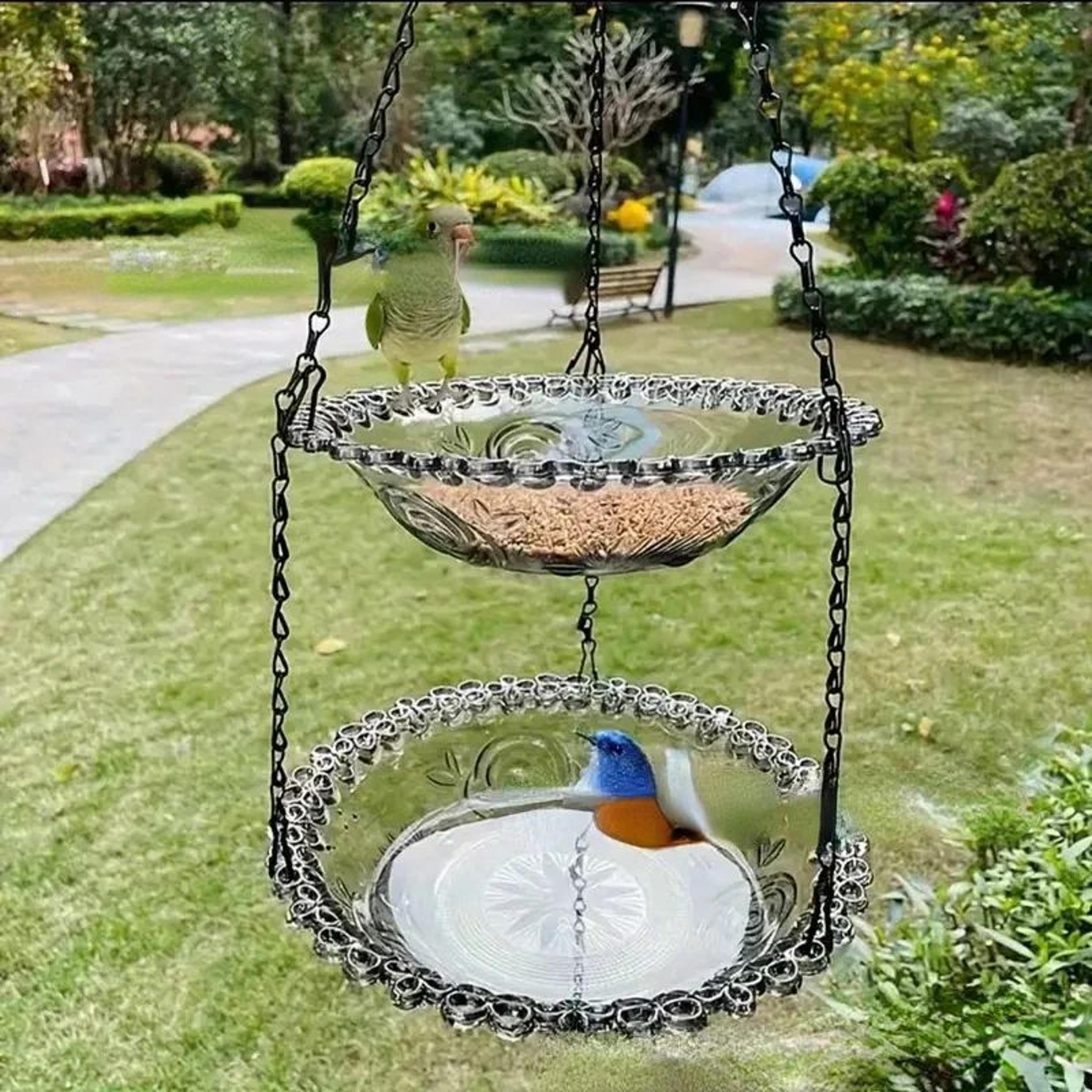 Flower Shaped Hanging Bird Feeder And Bird Bath 12
