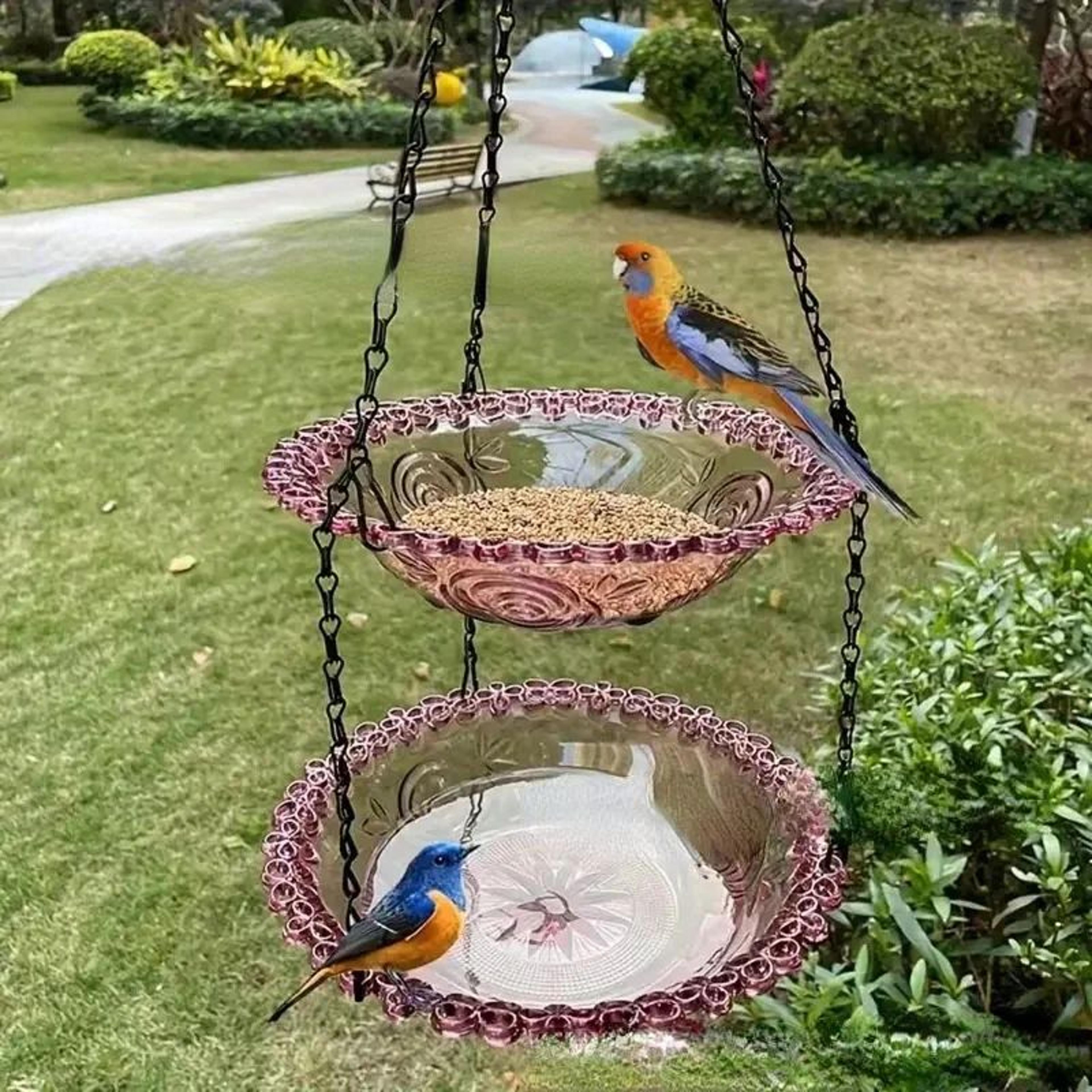 Flower Shaped Hanging Bird Feeder And Bird Bath 6