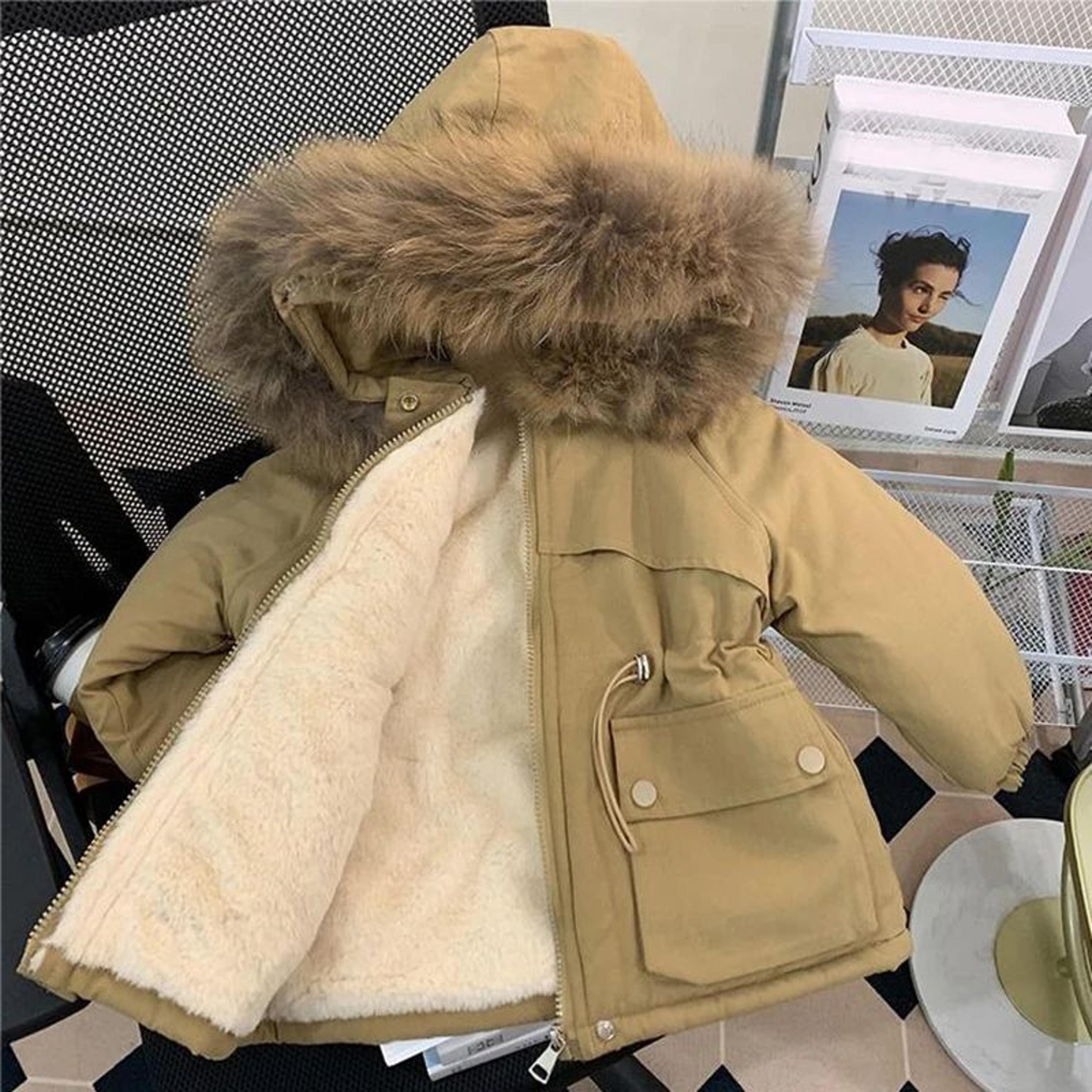 Girls Warm Winter Down Jacket With Fur Collar 5